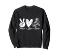 Peace Love Skate Roller Skating Peace Sweatshirt - Minimalist Print Unisex - T-Shirt, Sweatshirt, Hoodie