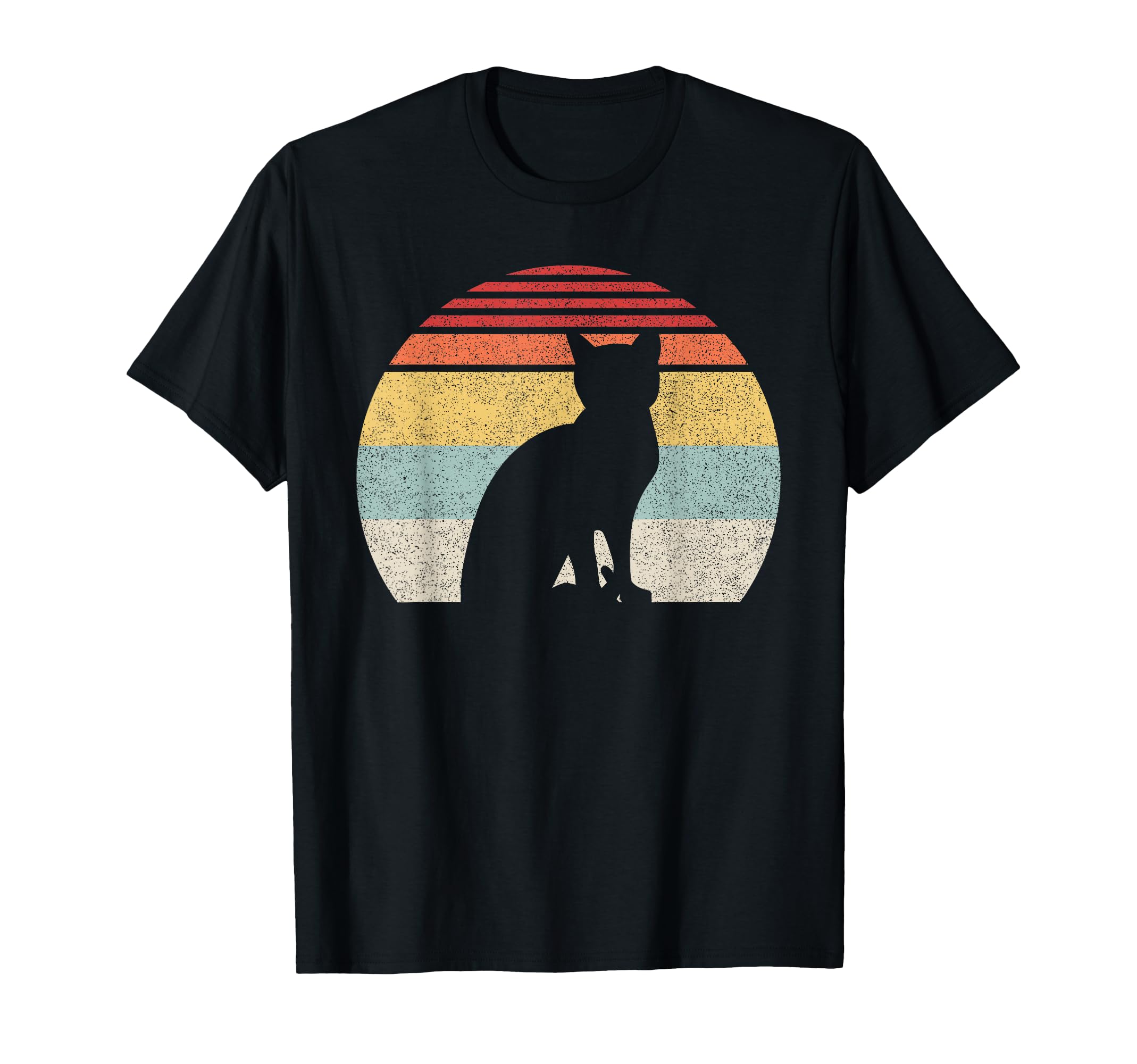 Cat Silhouette Sunset 70S T-Shirt - Graphic Print for Adults - T-Shirt, Sweatshirt, Hoodie