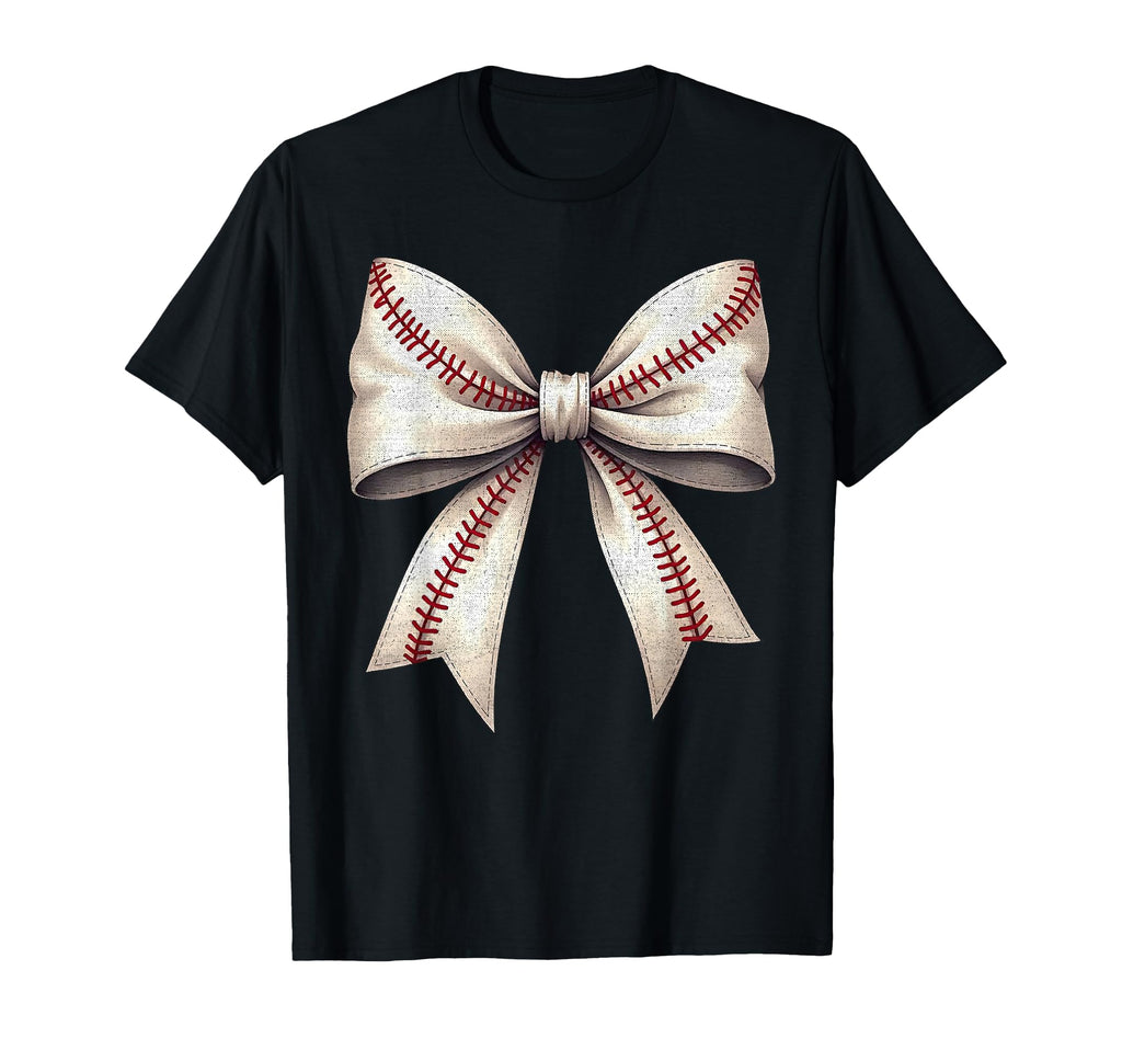 Baseball Bow Baseball Mom T-Shirt - Unique Graphic Unisex - T-Shirt, Sweatshirt, Hoodie