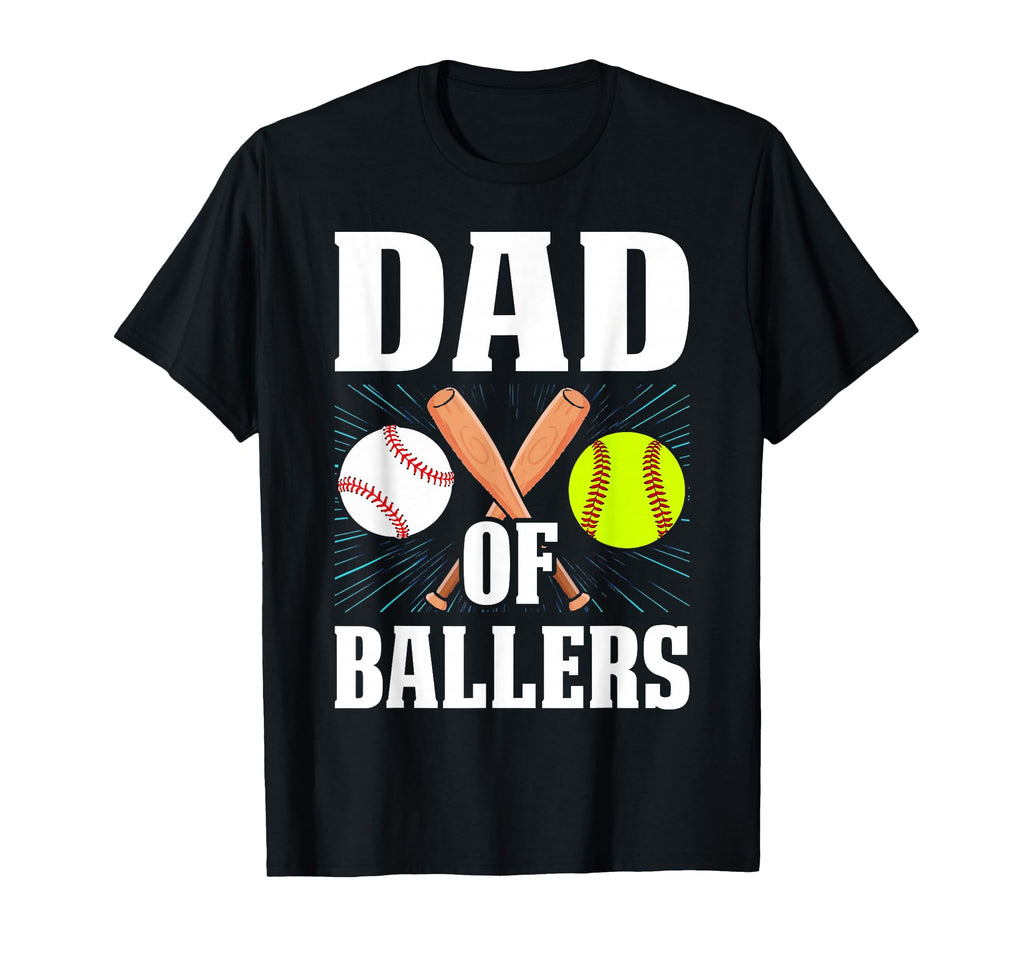 Dad Ballers Funny Baseball Softball T-Shirt - Novelty Apparel for Adults - T-Shirt, Sweatshirt, Hoodie