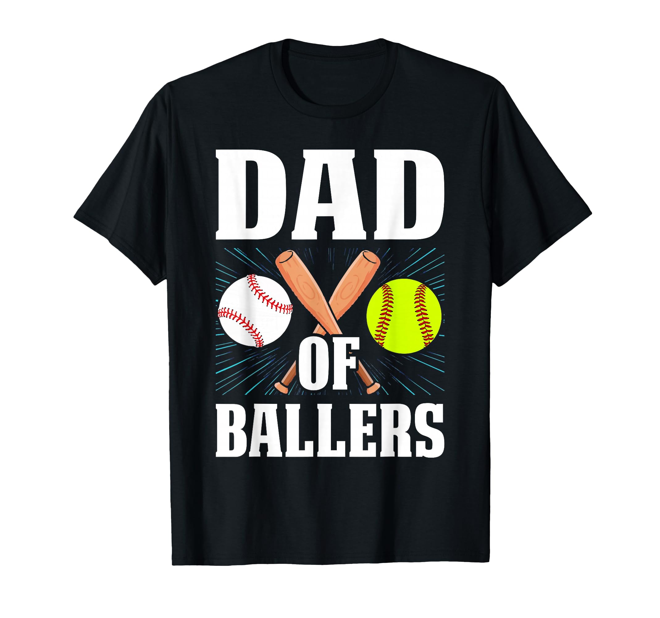 Dad Ballers Funny Baseball Softball T-Shirt - Novelty Apparel for Adults - T-Shirt, Sweatshirt, Hoodie