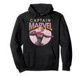 Marvel Comics Captain Marvel Distressed Hoodie - Unique Graphic Unisex - T-Shirt, Sweatshirt, Hoodie