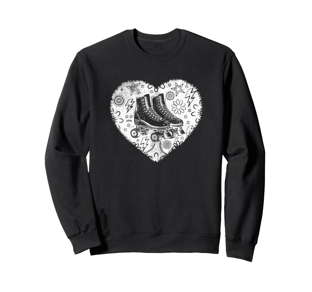 Roller Skating Heart Grunge Street Sweatshirt - Novelty Apparel Men Women - T-Shirt, Sweatshirt, Hoodie