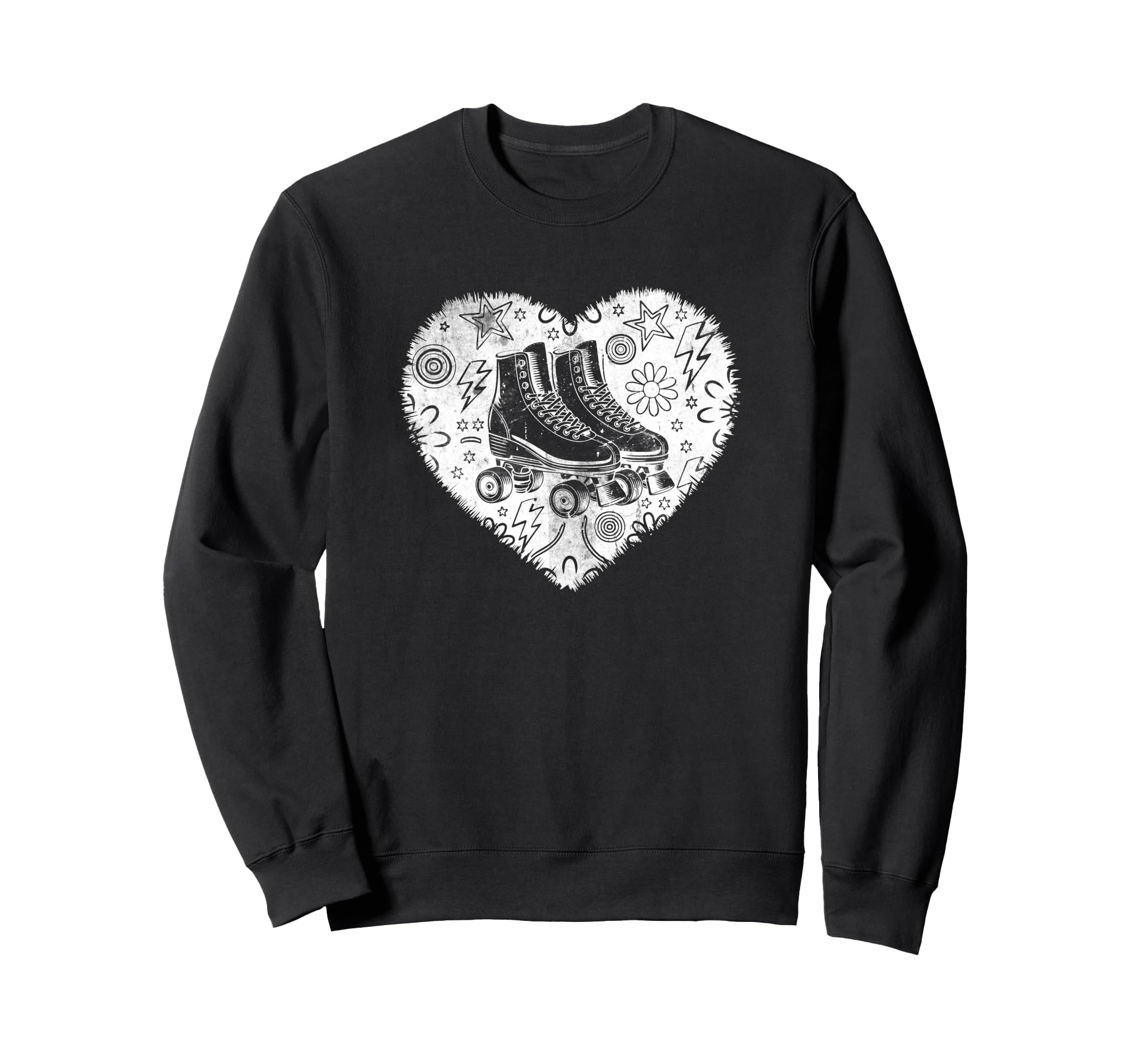 Roller Skating Heart Grunge Street Sweatshirt - Novelty Apparel Men Women - T-Shirt, Sweatshirt, Hoodie
