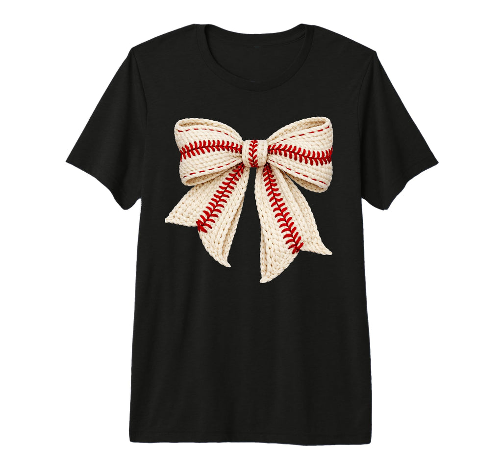 Baseball Coquette Bow Yarn Game Day T-Shirt - Novelty Apparel for Adults - T-Shirt, Sweatshirt, Hoodie