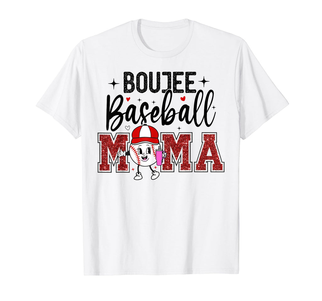 Boujee Baseball Mama Mom Mommy T-Shirt - Minimalist Print for Adults - T-Shirt, Sweatshirt, Hoodie