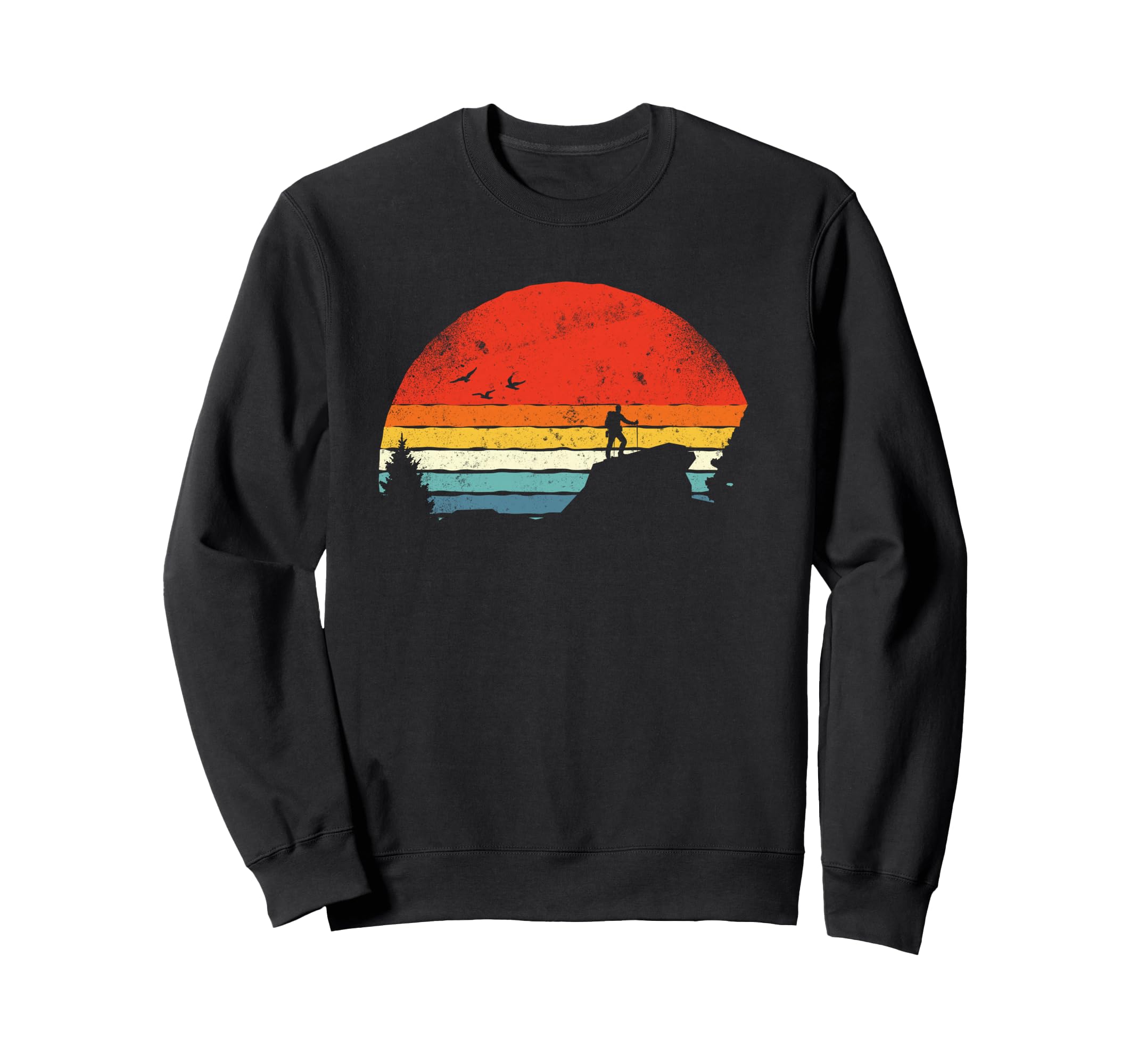 Funny Hiker Hiking Sunset Sweatshirt - Trendy Graphic Men Women - T-Shirt, Sweatshirt, Hoodie