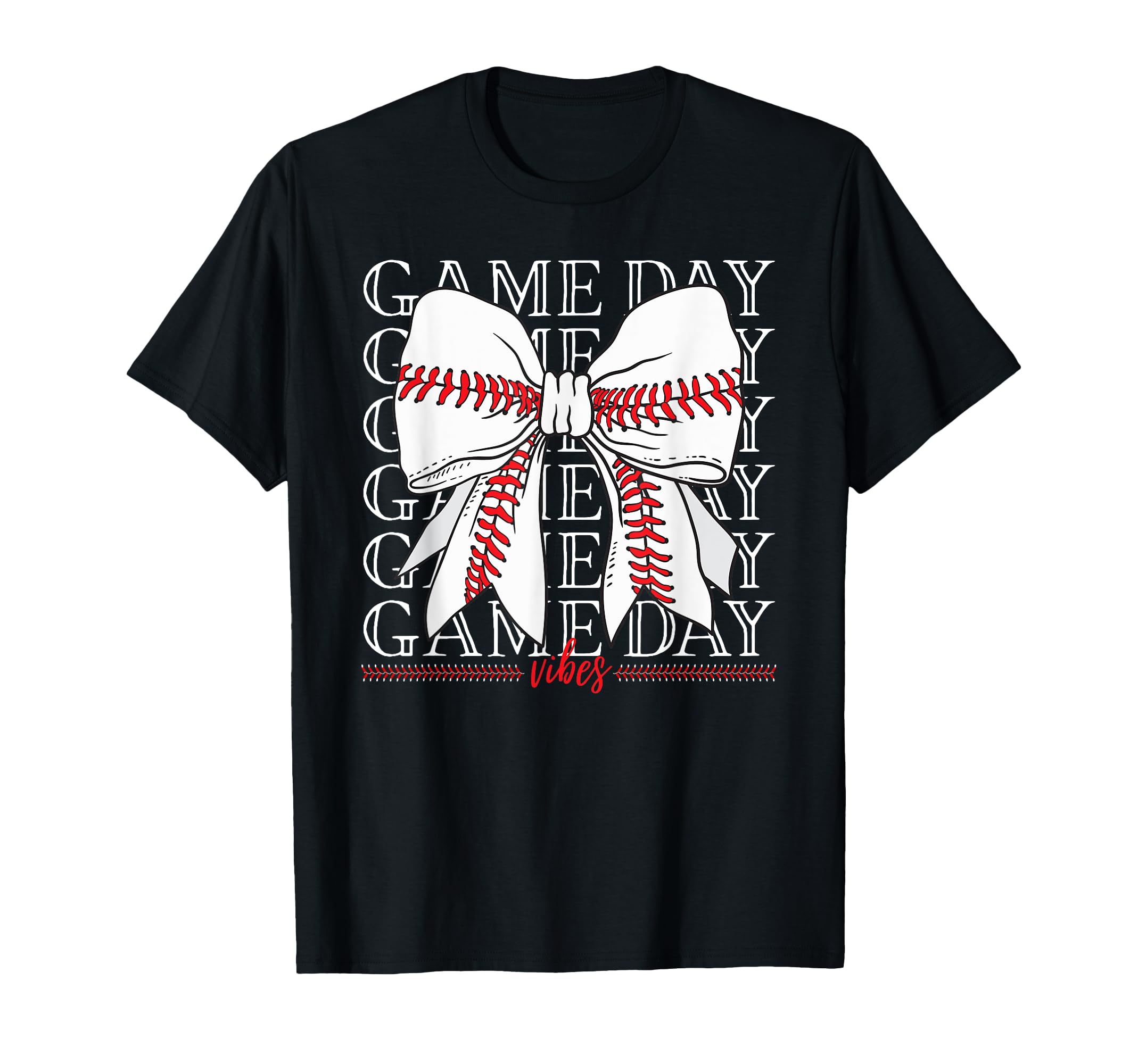 Game Day Vibes Coquette Bow Baseball T-Shirt - Casual Everyday Wear Unisex - T-Shirt, Sweatshirt, Hoodie