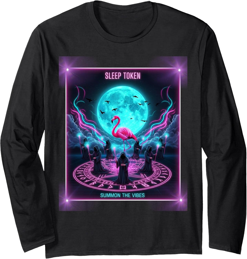 Flamingo Ritual Sleep Token Aesthetic Moon Vibes. - Adult & Kids T-Shirts, Sweatshirts & Hoodies apparel design preview 1