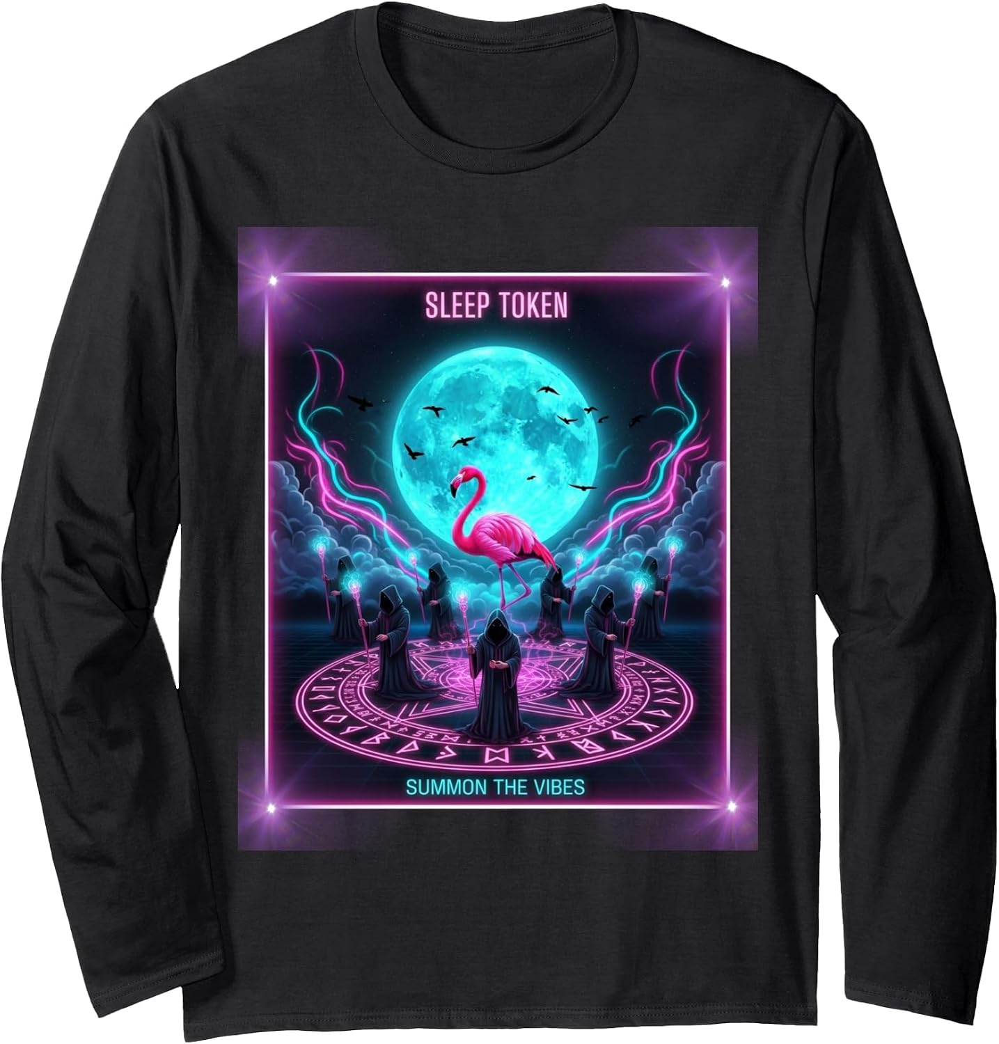 Flamingo Ritual Sleep Token Aesthetic Moon Vibes. - Adult & Kids T-Shirts, Sweatshirts & Hoodies apparel design preview 1