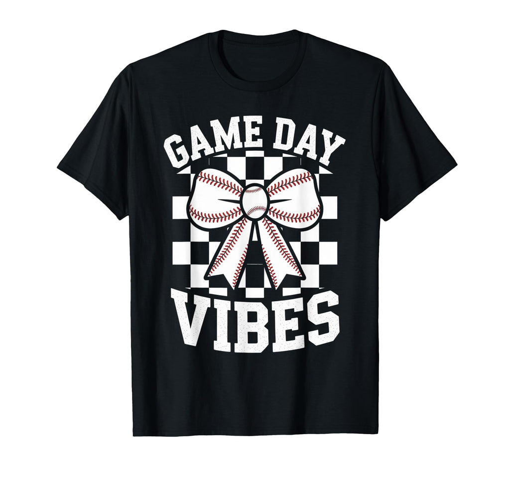 Game Day Vibes Coquette Bow Baseball T-Shirt - Unique Graphic for Adults - T-Shirt, Sweatshirt, Hoodie