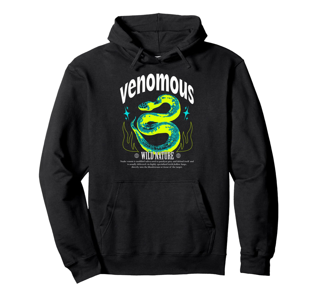 Y2K Venomous Bold Urban Graffiti Hoodie - Minimalist Print for Adults - T-Shirt, Sweatshirt, Hoodie