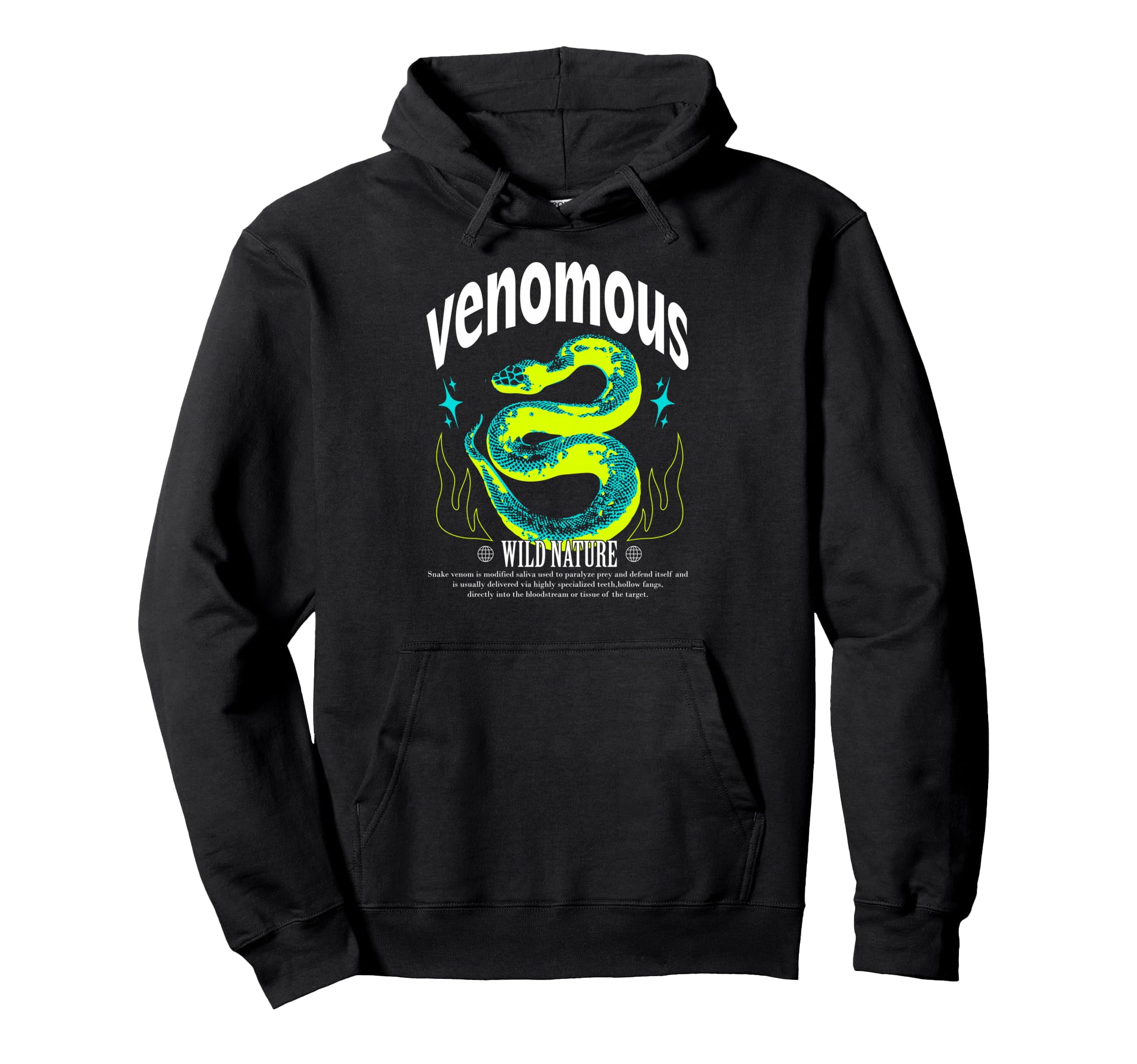Y2K Venomous Bold Urban Graffiti Hoodie - Minimalist Print for Adults - T-Shirt, Sweatshirt, Hoodie
