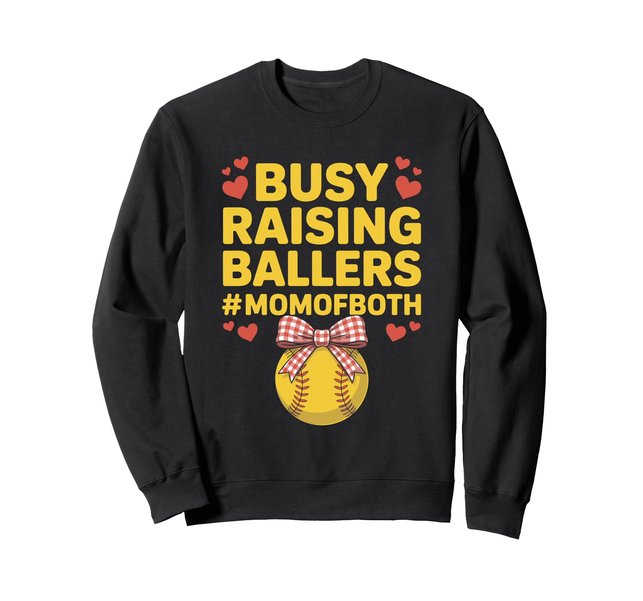 Raising Ballers Mom Both Softball Sweatshirt - Minimalist Print Unisex - T-Shirt, Sweatshirt, Hoodie