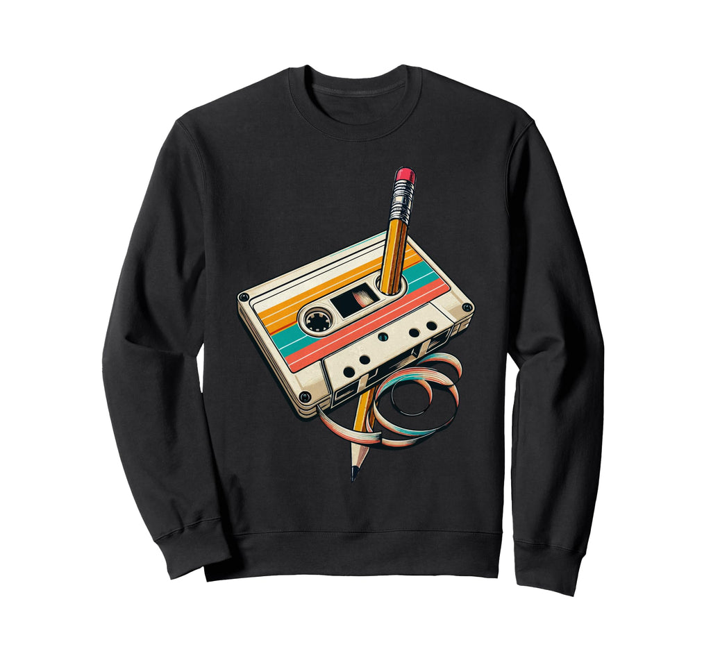 Pencil Rewind Cassette Tape Nostalgia Sweatshirt - Minimalist Print Unisex - T-Shirt, Sweatshirt, Hoodie