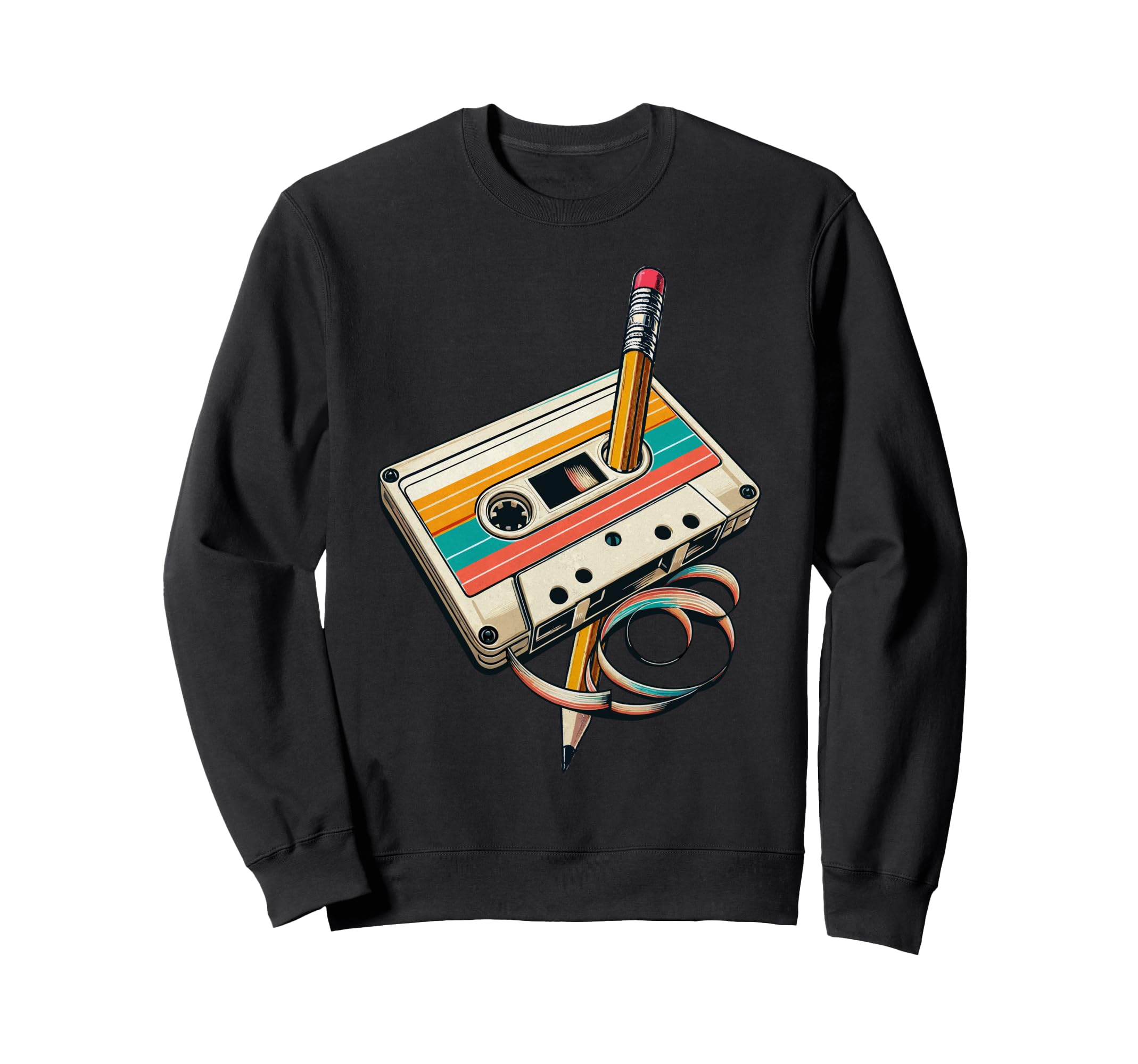 Pencil Rewind Cassette Tape Nostalgia Sweatshirt - Minimalist Print Unisex - T-Shirt, Sweatshirt, Hoodie