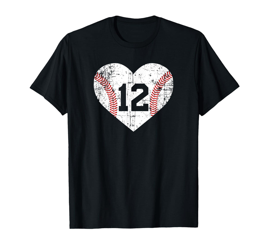 Baseball 12 Jersey Number T-Shirt - Aesthetic Graphic Unisex - T-Shirt, Sweatshirt, Hoodie