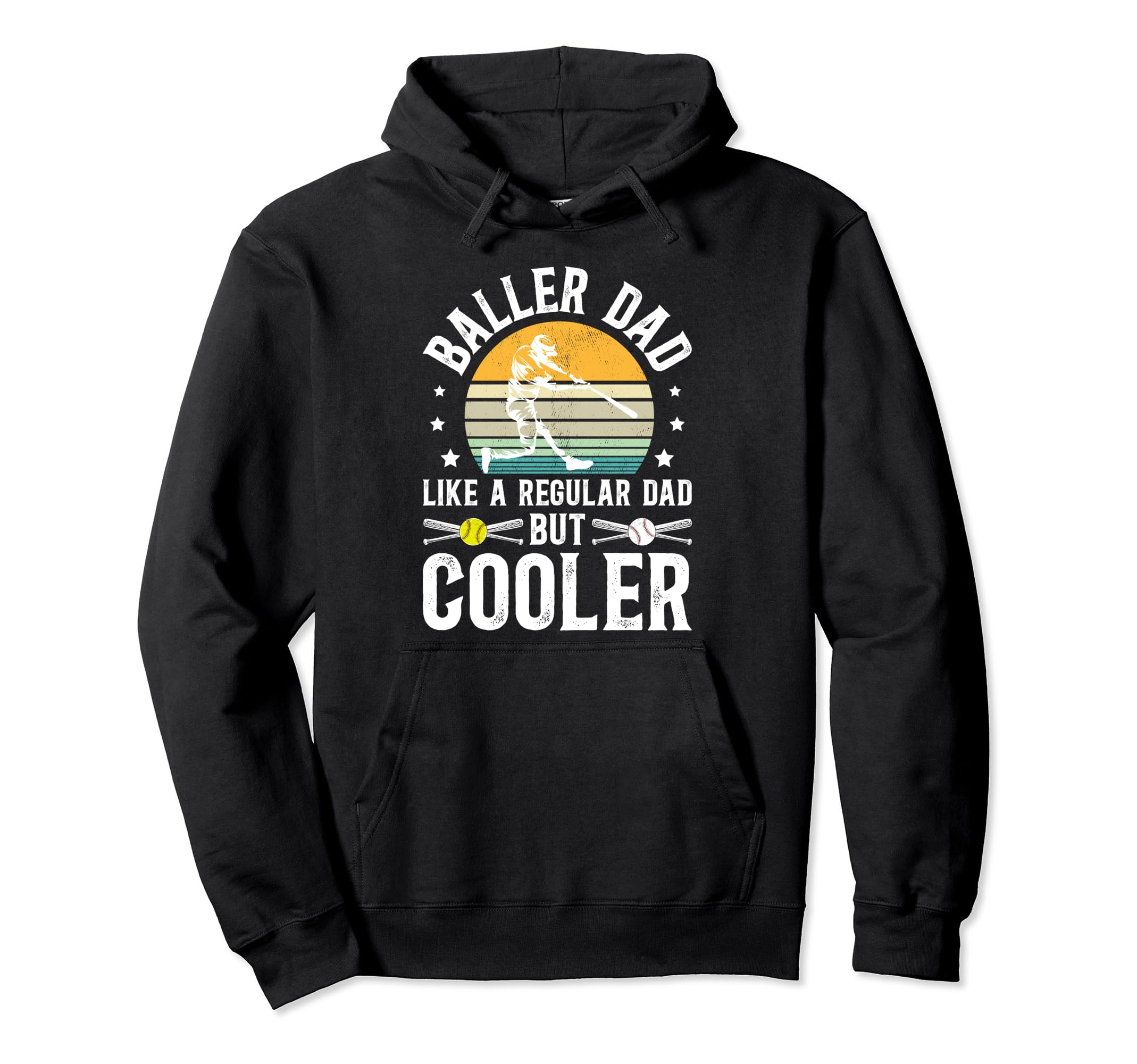 Baller Dad Softball Baseball Dad Hoodie - Minimalist Print Men Women - T-Shirt, Sweatshirt, Hoodie