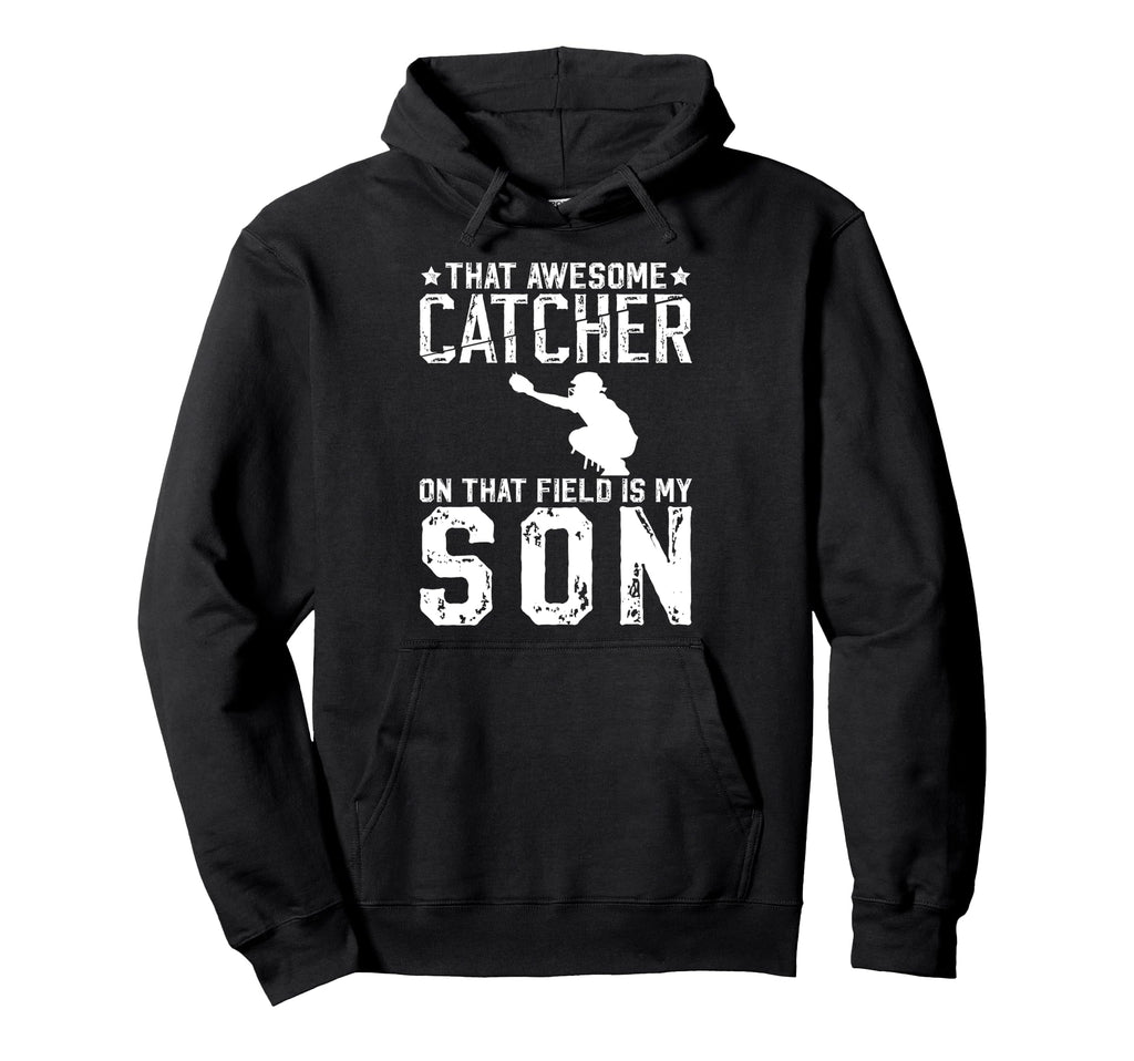 Baseball Catcher Dad Proud Baseball Hoodie - Graphic Print Men Women - T-Shirt, Sweatshirt, Hoodie