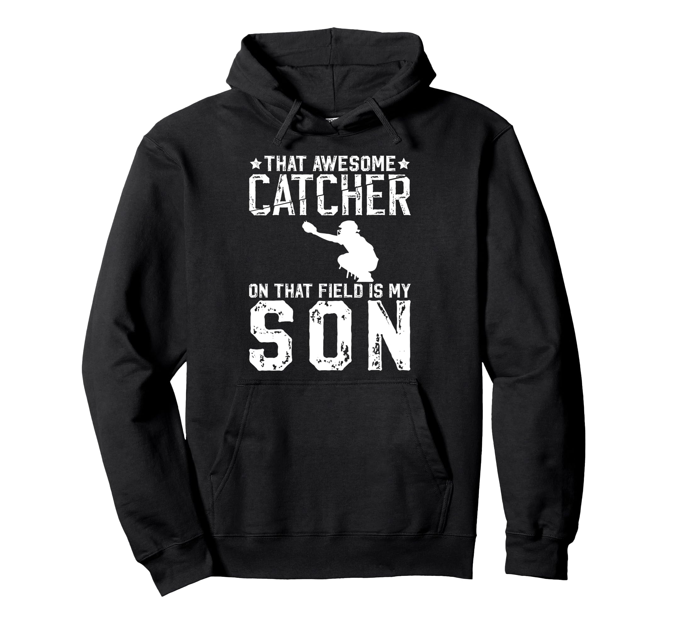 Baseball Catcher Dad Proud Baseball Hoodie - Graphic Print Men Women - T-Shirt, Sweatshirt, Hoodie