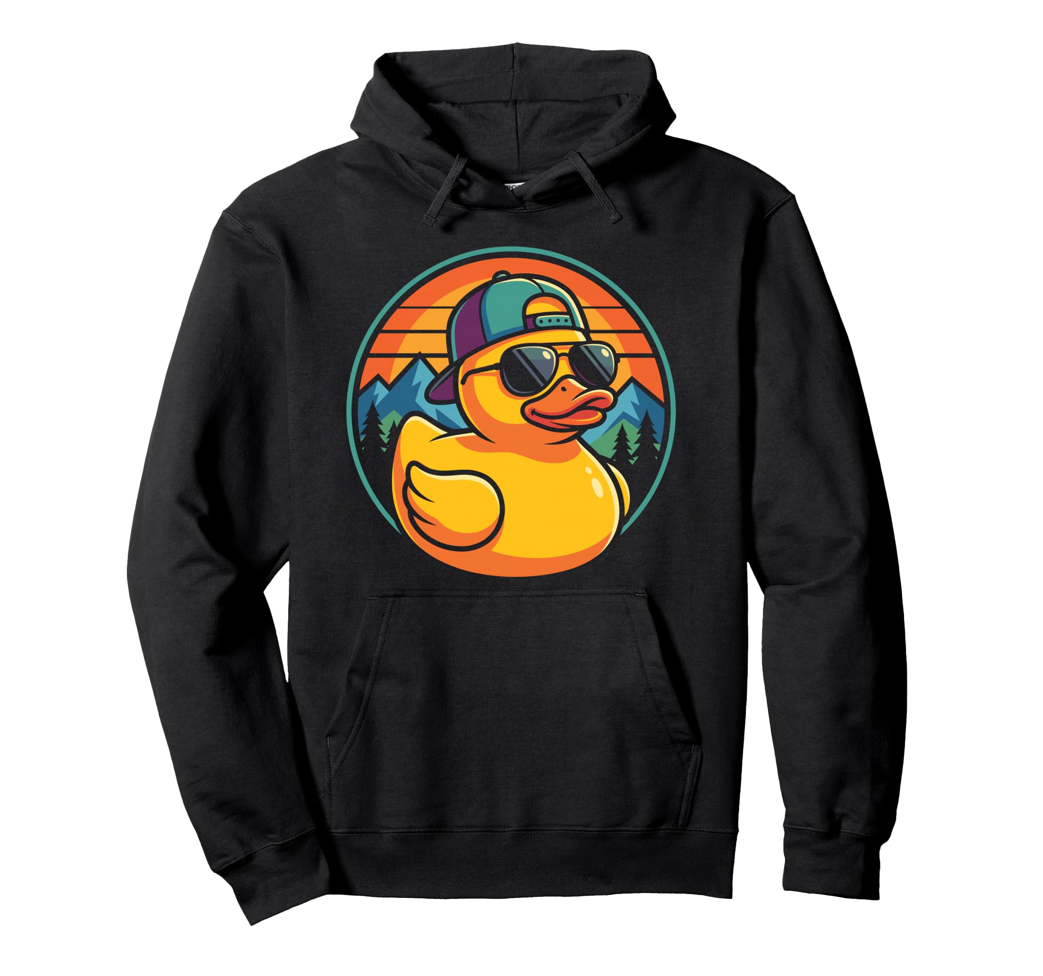 Sunset Rubber Duck Teen Hoodie - Casual Everyday Wear Unisex - T-Shirt, Sweatshirt, Hoodie
