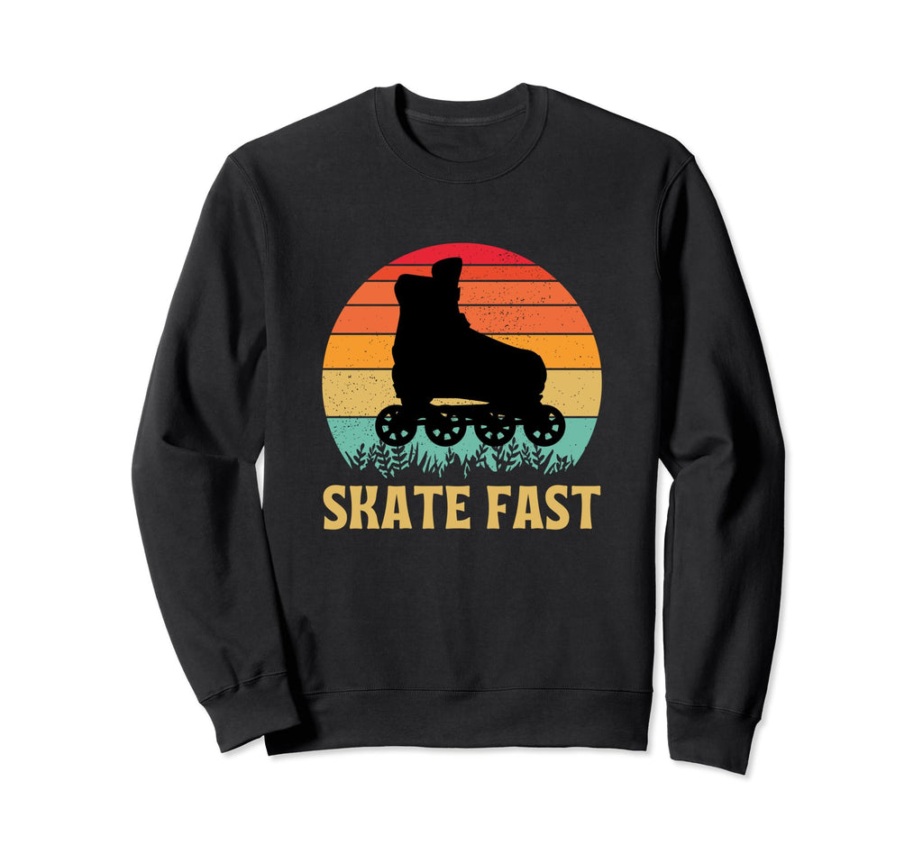 Skate Fast 90S Roller Derby Player Sweatshirt - Custom Art Print Men Women - T-Shirt, Sweatshirt, Hoodie