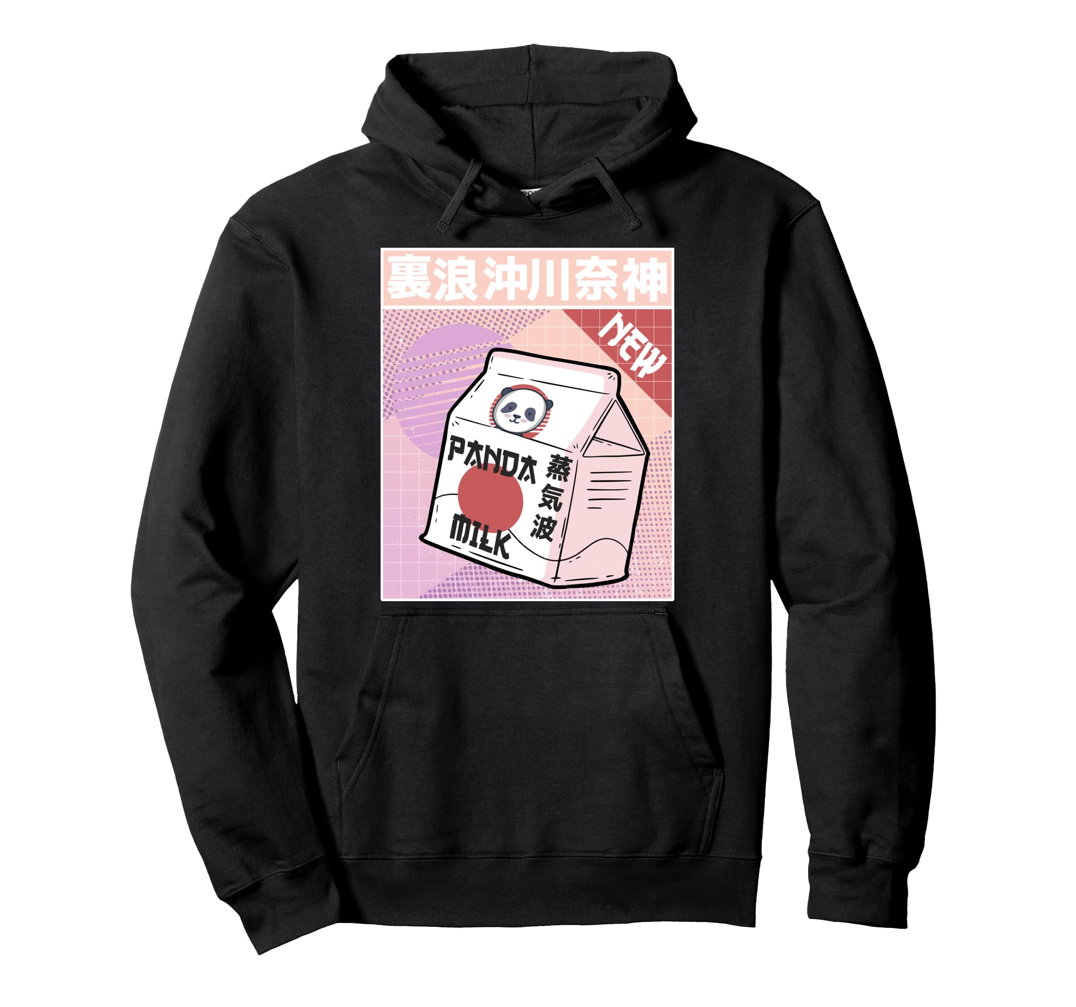 Japanese Vaporwave Aesthetic 90S Panda Milk Hoodie - Trendy Graphic Unisex - T-Shirt, Sweatshirt, Hoodie