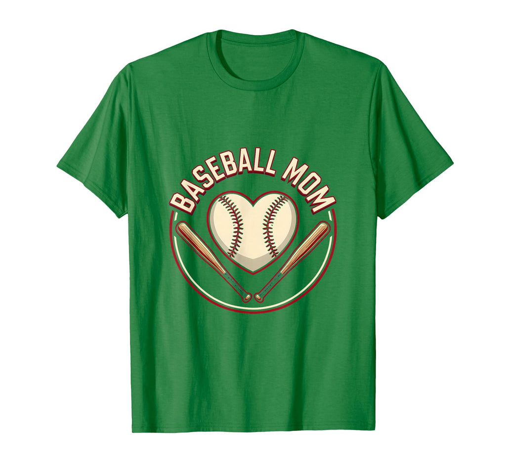 Baseball Mom Heart Proud Sports T-Shirt - Casual Everyday Wear for Adults - T-Shirt, Sweatshirt, Hoodie