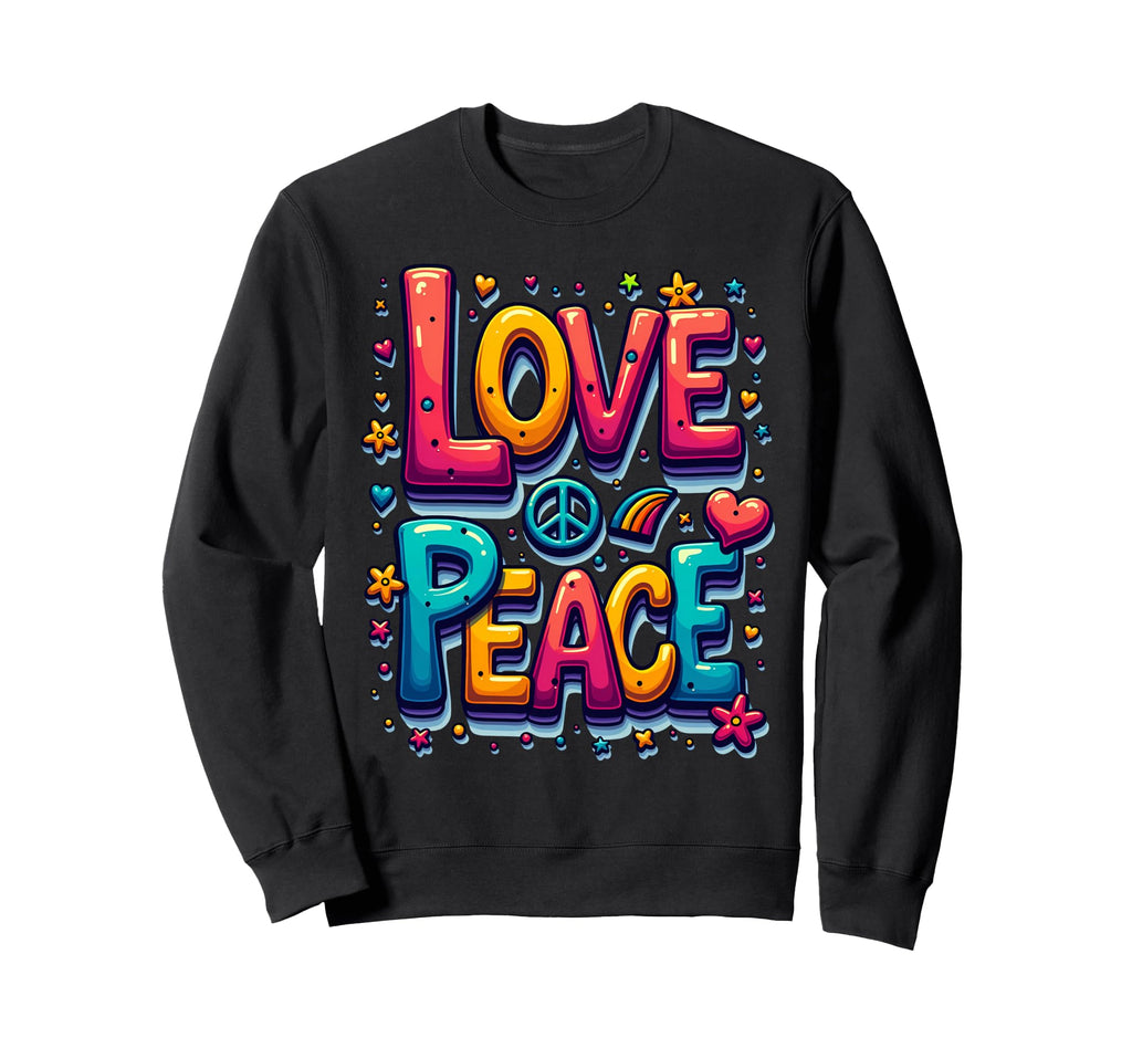 60S 70S Flower Power Groovy Love Sweatshirt - Fun Novelty Design Unisex - T-Shirt, Sweatshirt, Hoodie