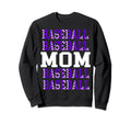 Baseball Mom Repeating Purple Sweatshirt - Aesthetic Graphic for Adults - T-Shirt, Sweatshirt, Hoodie