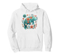 Floral Boho Manatee Summer Coastal Hoodie - Fun Novelty Design for Adults - T-Shirt, Sweatshirt, Hoodie