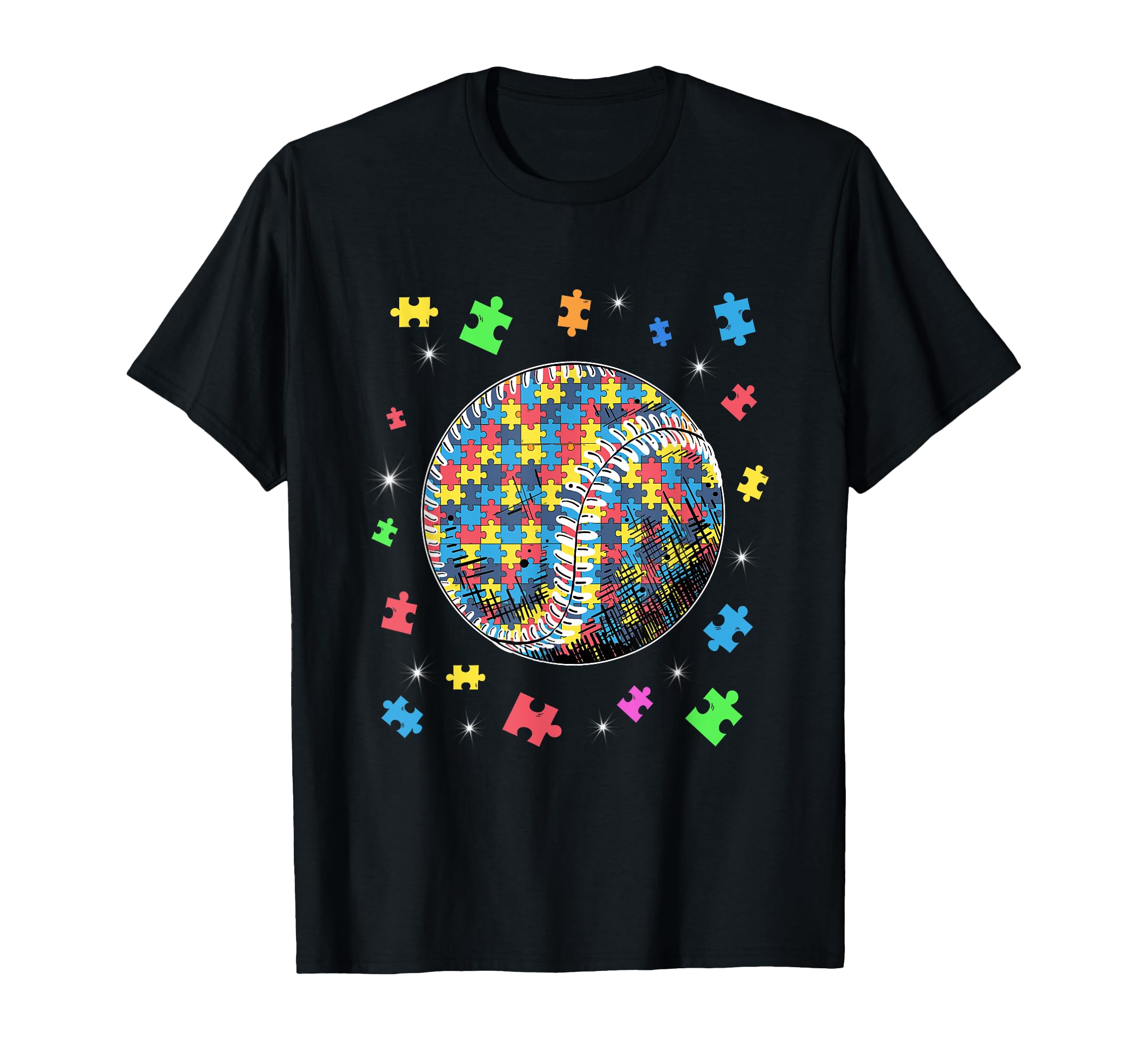 Puzzle Baseball Support Autism Awareness T-Shirt - Aesthetic Graphic Unisex - T-Shirt, Sweatshirt, Hoodie