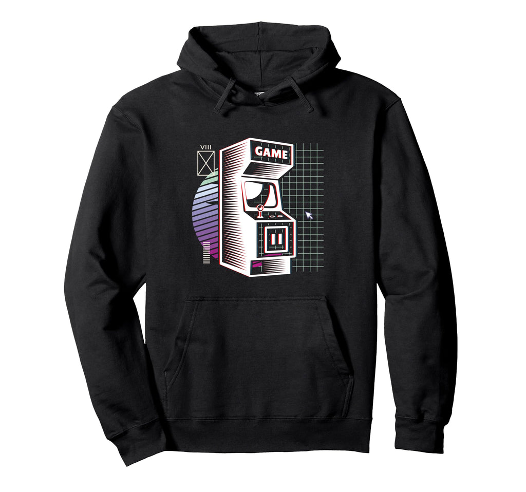 Synthwave Video Arcade Aesthetic Vaporwave Hoodie - Unique Graphic Unisex - T-Shirt, Sweatshirt, Hoodie