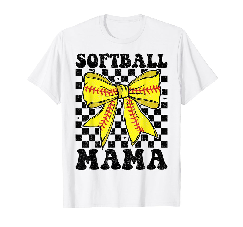Softball Mama Coquette Bow Softball T-Shirt - Aesthetic Graphic for Adults - T-Shirt, Sweatshirt, Hoodie