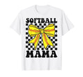 Softball Mama Coquette Bow Softball T-Shirt - Aesthetic Graphic for Adults - T-Shirt, Sweatshirt, Hoodie