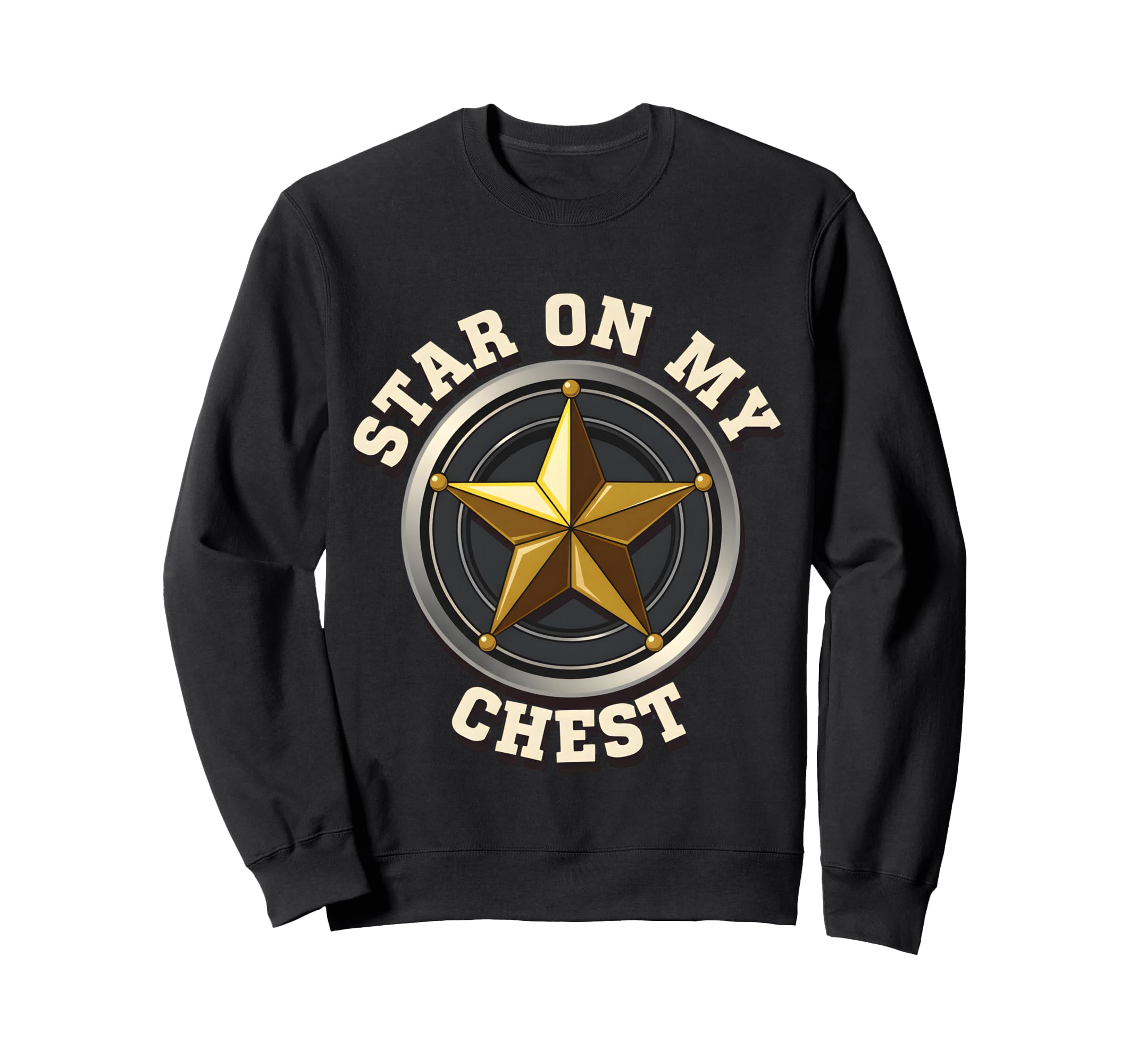 Sheriff Star Badge Chest Western Sweatshirt - Minimalist Print Unisex - T-Shirt, Sweatshirt, Hoodie