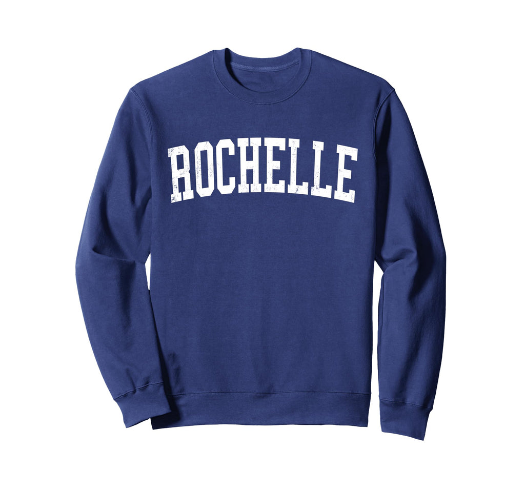 Rochelle Il Distressed White Sweatshirt - Casual Everyday Wear Men Women - T-Shirt, Sweatshirt, Hoodie