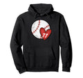 Womens Custom Baseball Mom Number 77 Heart Hoodie - Novelty Apparel Unisex - T-Shirt, Sweatshirt, Hoodie