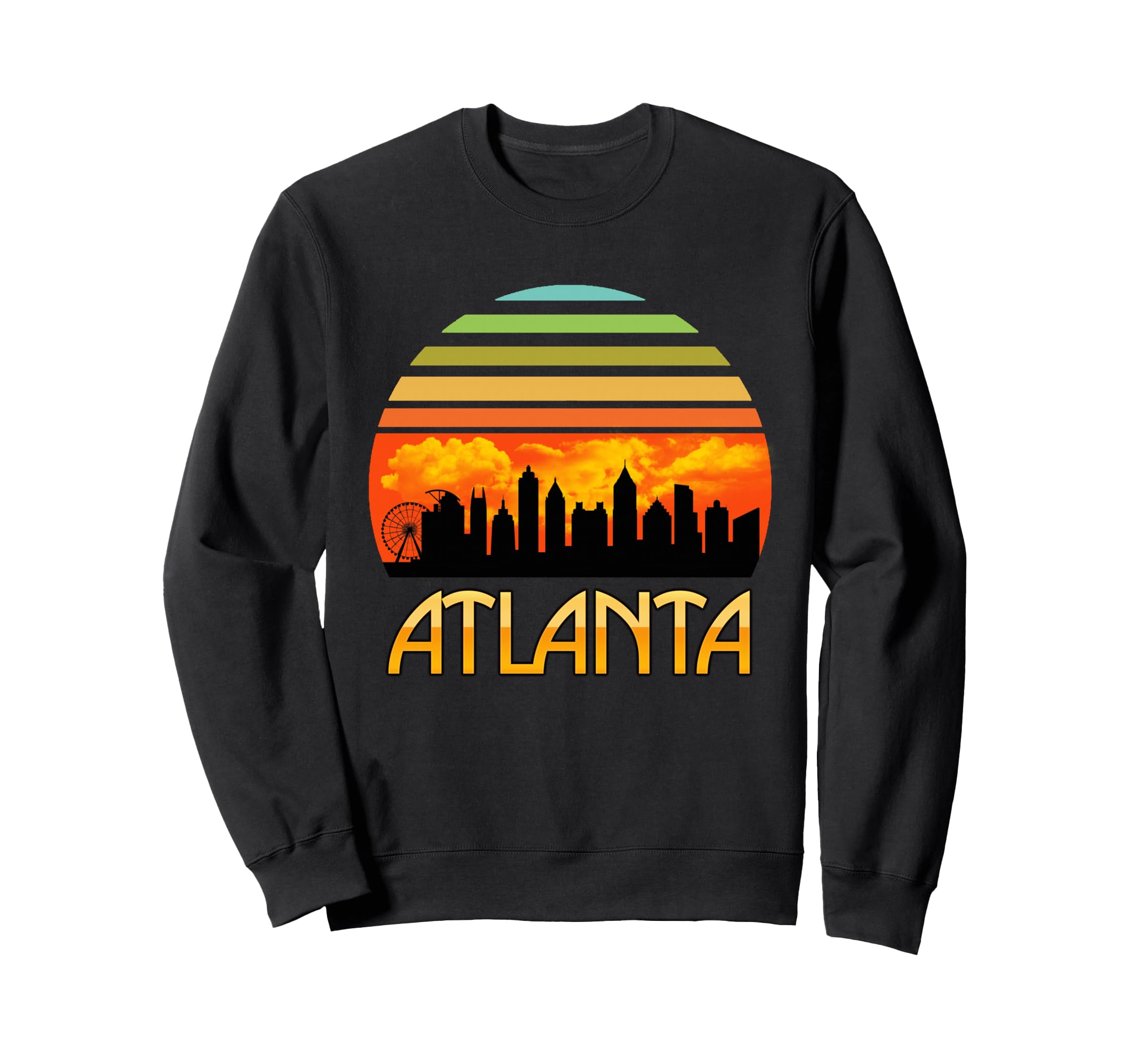 Sunset Downtown Atlanta Skyline Sweatshirt - Aesthetic Graphic Unisex - T-Shirt, Sweatshirt, Hoodie