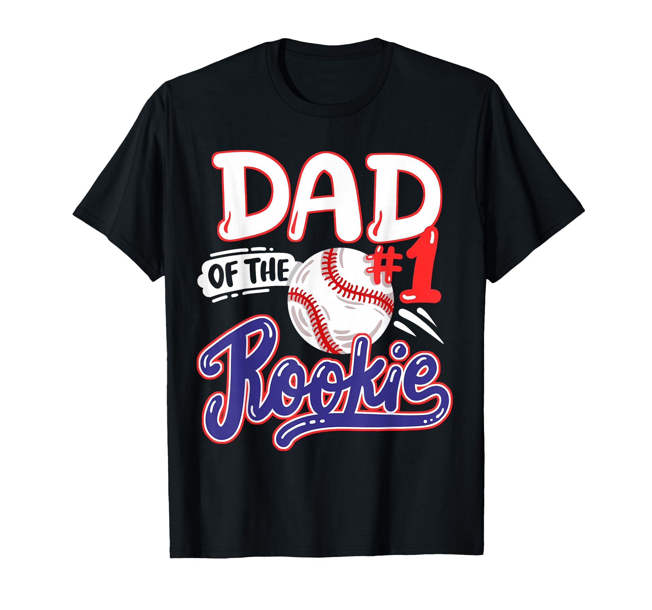 Dad Rookie 1St Baseball Birthday Party T-Shirt - Trendy Graphic for Adults - T-Shirt, Sweatshirt, Hoodie