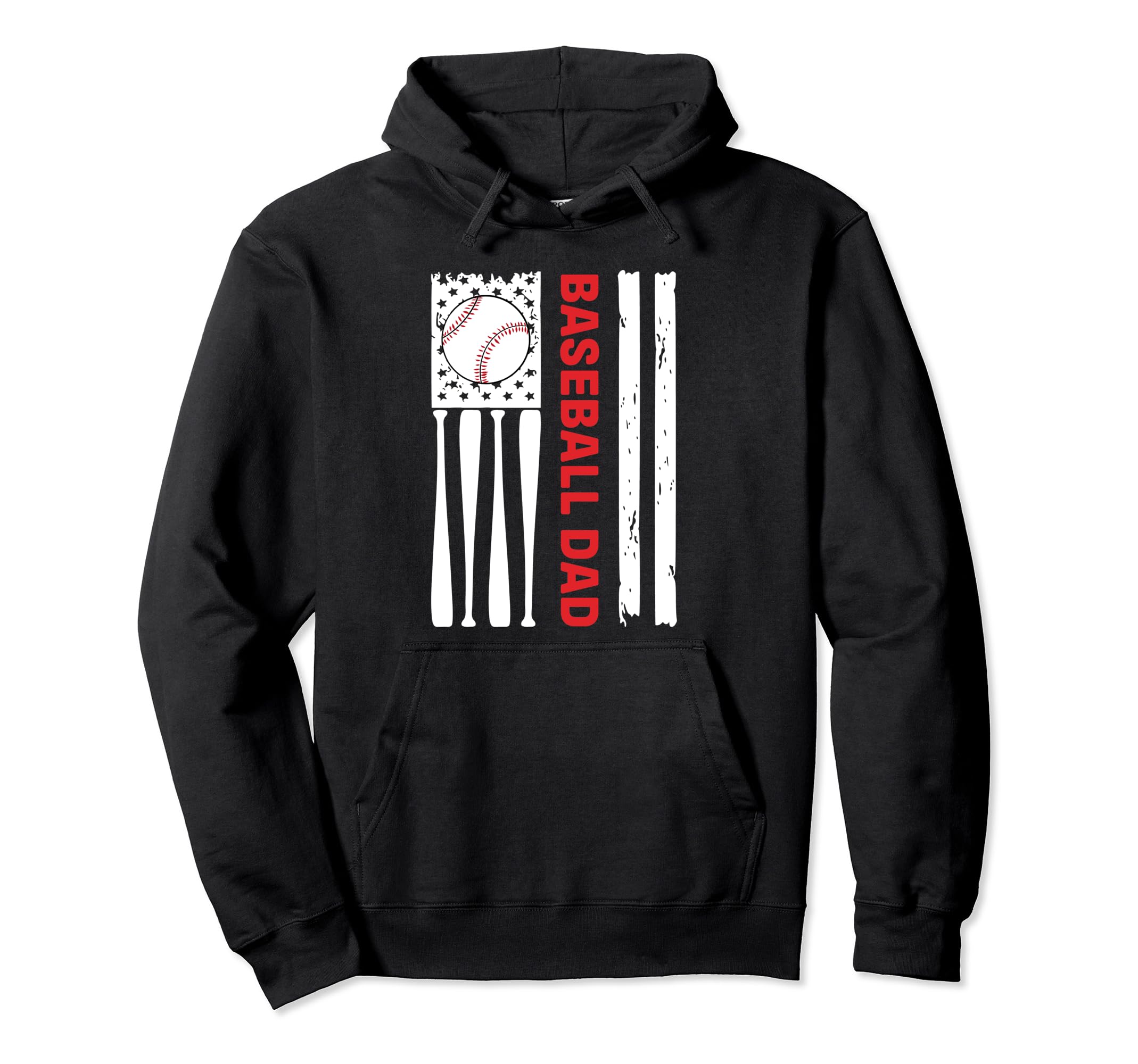 Funny Fathers Day 4Th July Baseball Dad Hoodie - Graphic Print Men Women - T-Shirt, Sweatshirt, Hoodie