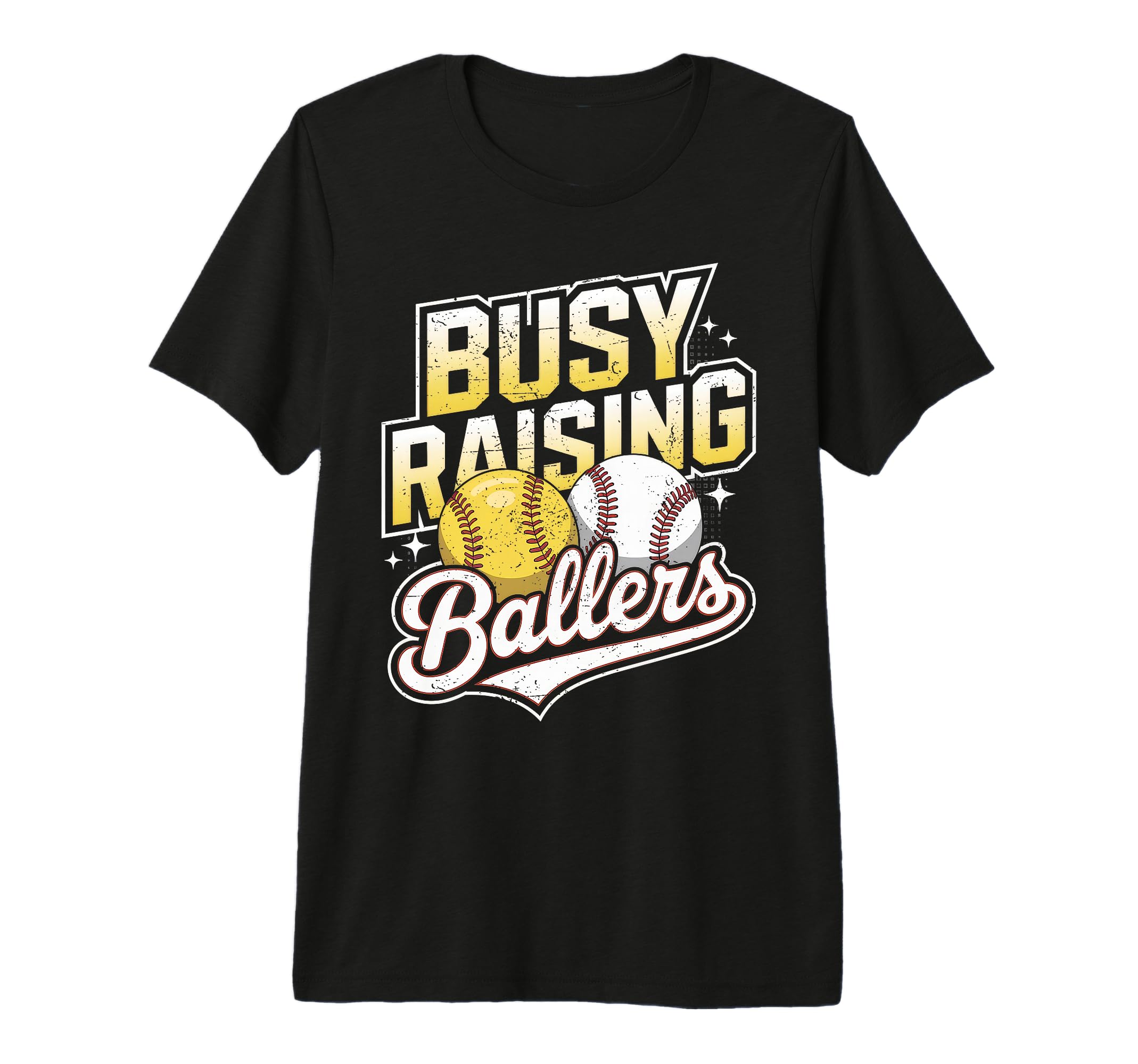 Busy Raising Ballers Softball And T-Shirt - Minimalist Print Men Women - T-Shirt, Sweatshirt, Hoodie