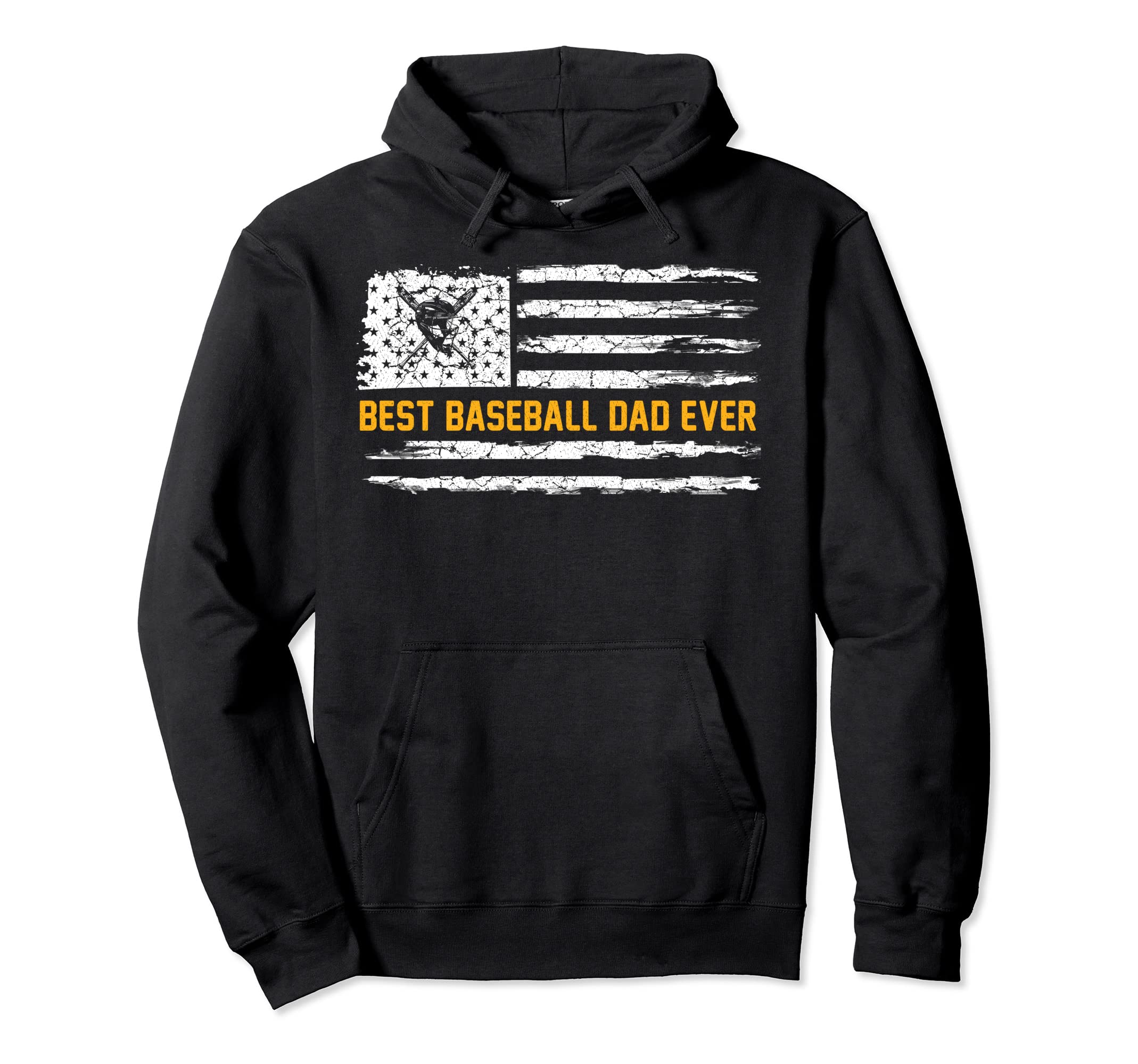 Usa American Flag Best Baseball Dad Ever Hoodie - Minimalist Print Unisex - T-Shirt, Sweatshirt, Hoodie