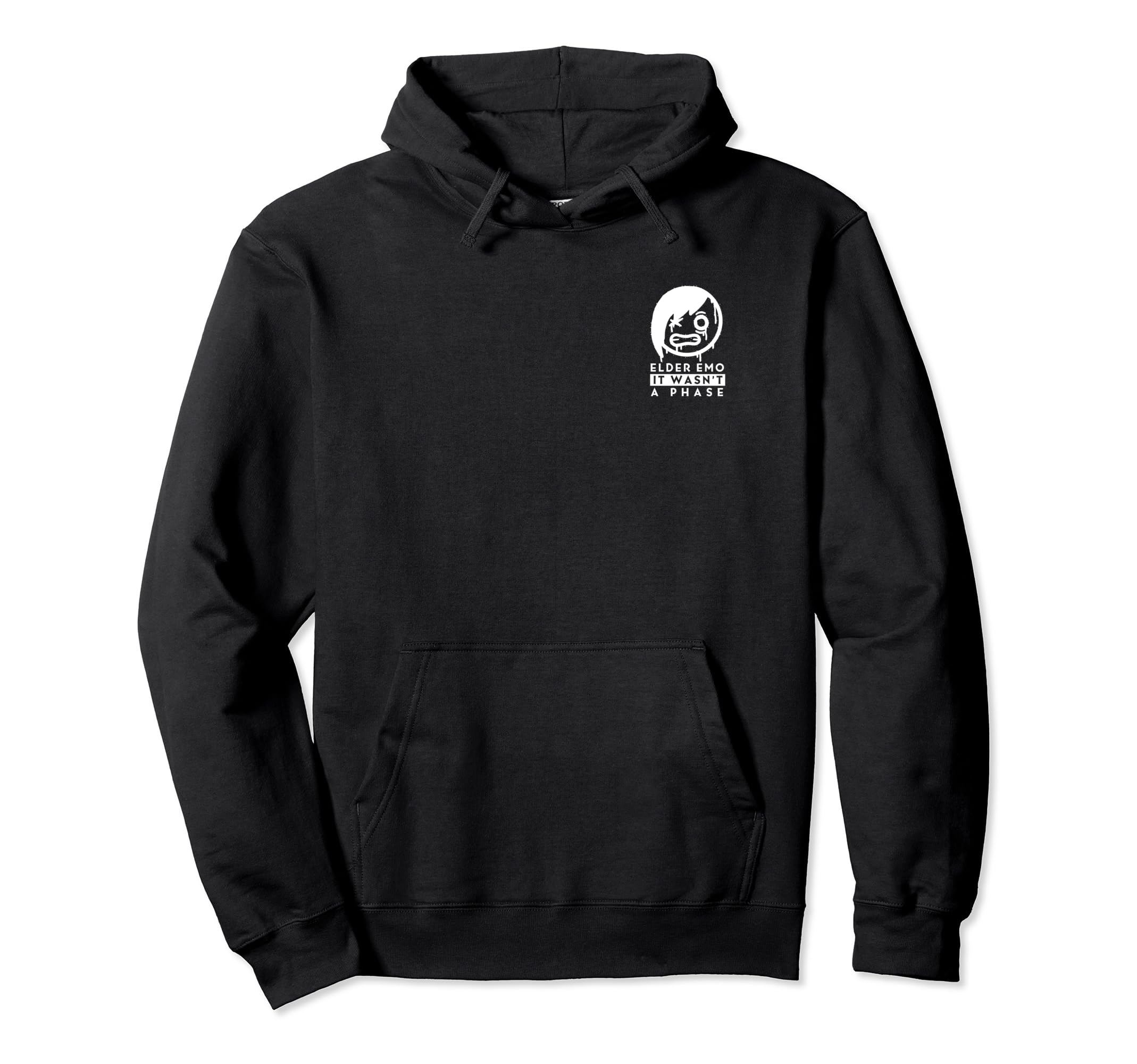 Elder Emo It Wasnt Phase Goth Emo Hoodie - Fun Novelty Design for Adults - T-Shirt, Sweatshirt, Hoodie