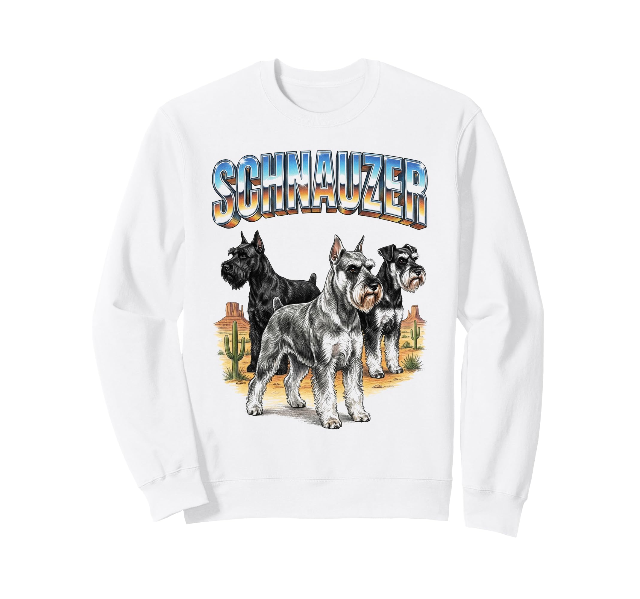 Schnauzer Dog Lover 80S Schnauzer Sweatshirt - Trendy Graphic for Adults - T-Shirt, Sweatshirt, Hoodie