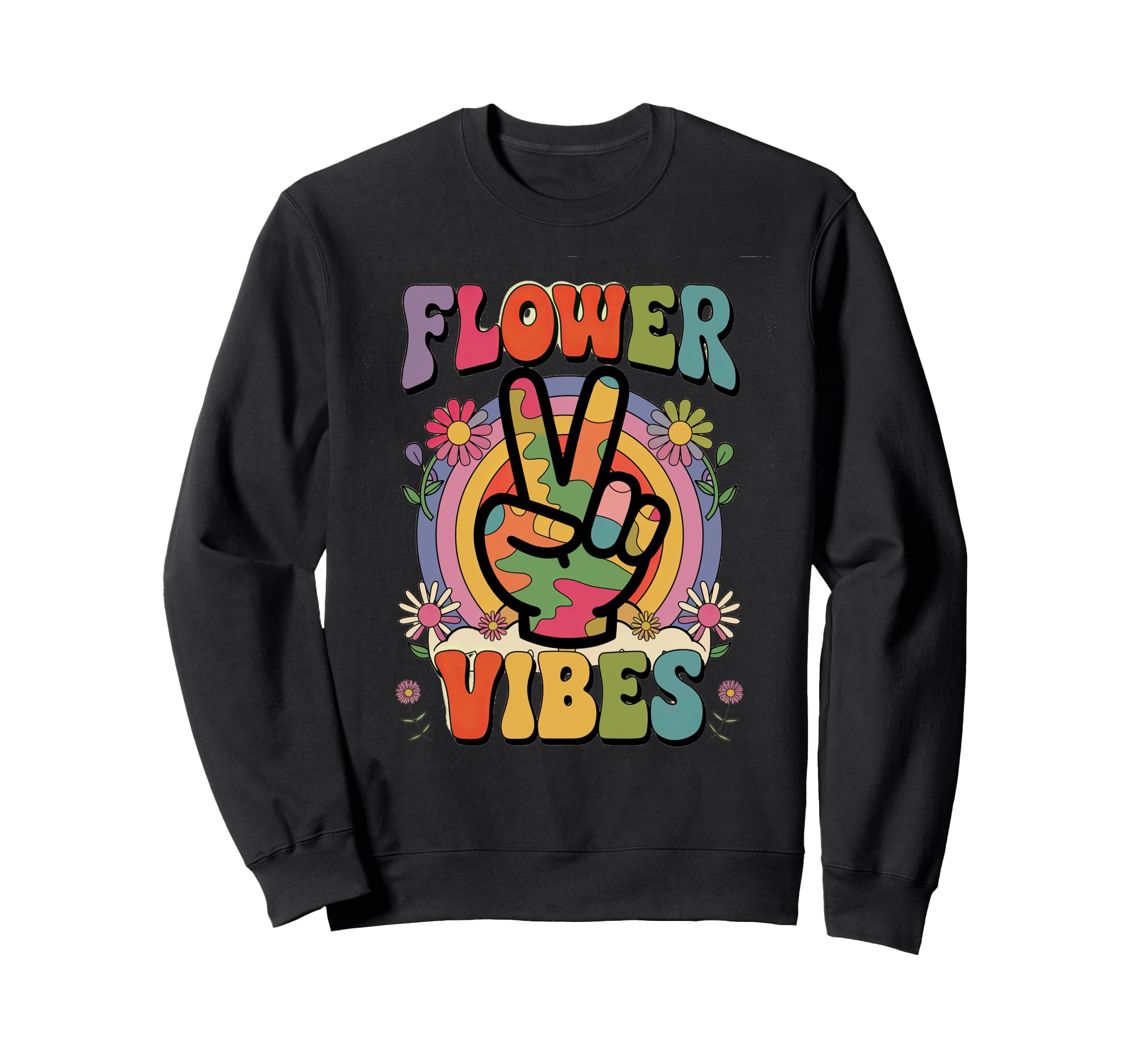 Groovy Flower Vibes Grooooovy Sweatshirt - Casual Everyday Wear for Adults - T-Shirt, Sweatshirt, Hoodie