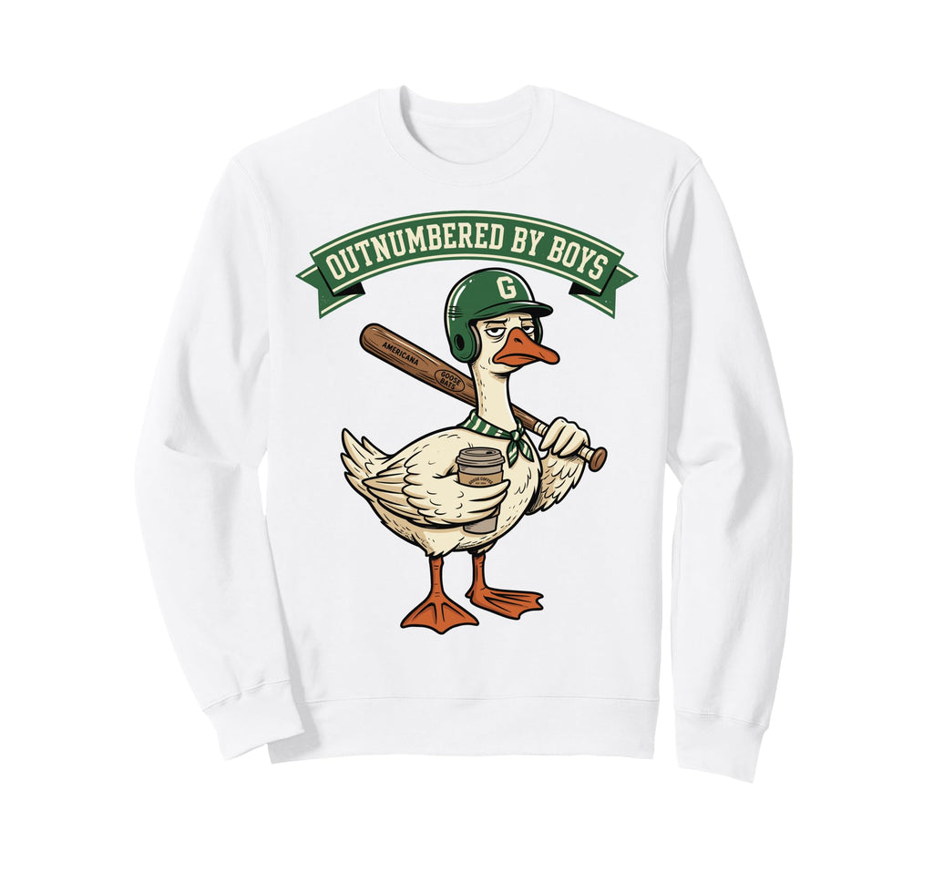 Outnumbered Mom Goose Baseball Mama Sweatshirt - Aesthetic Graphic Unisex - T-Shirt, Sweatshirt, Hoodie