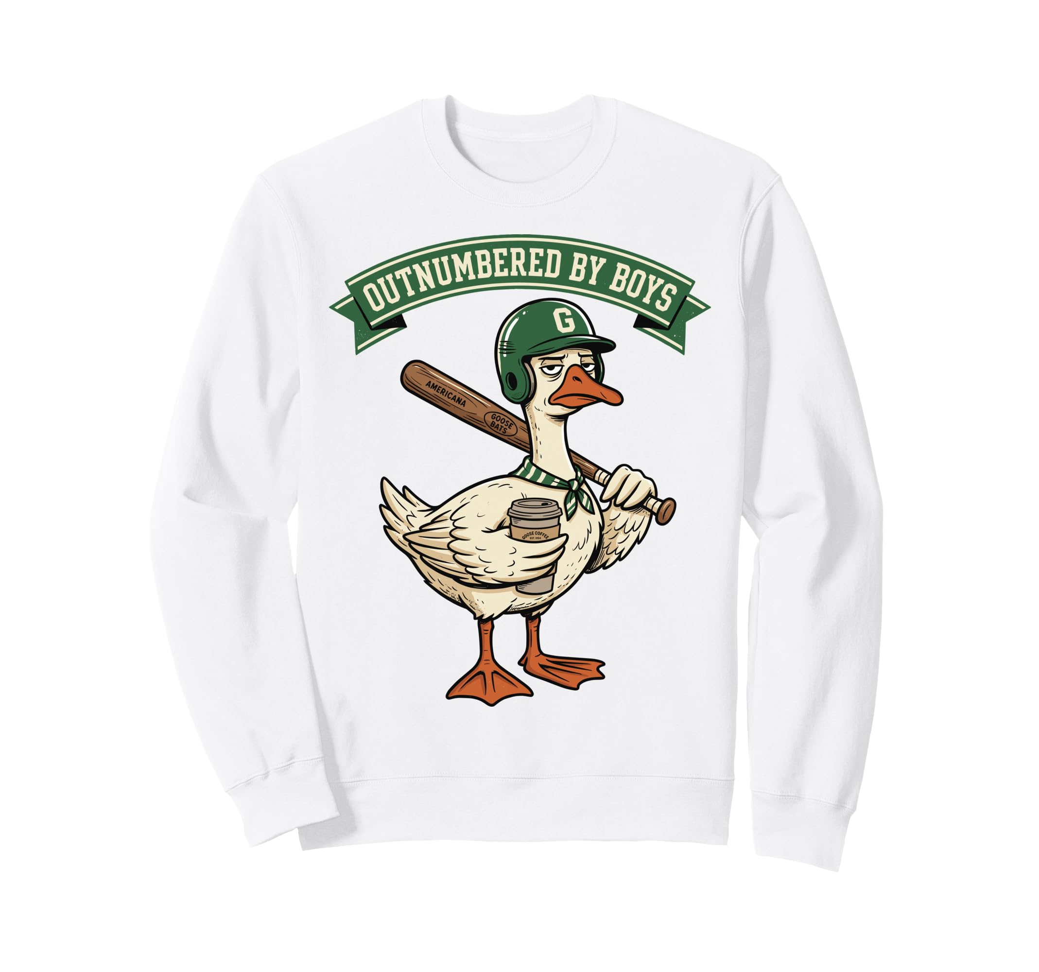 Outnumbered Mom Goose Baseball Mama Sweatshirt - Aesthetic Graphic Unisex - T-Shirt, Sweatshirt, Hoodie