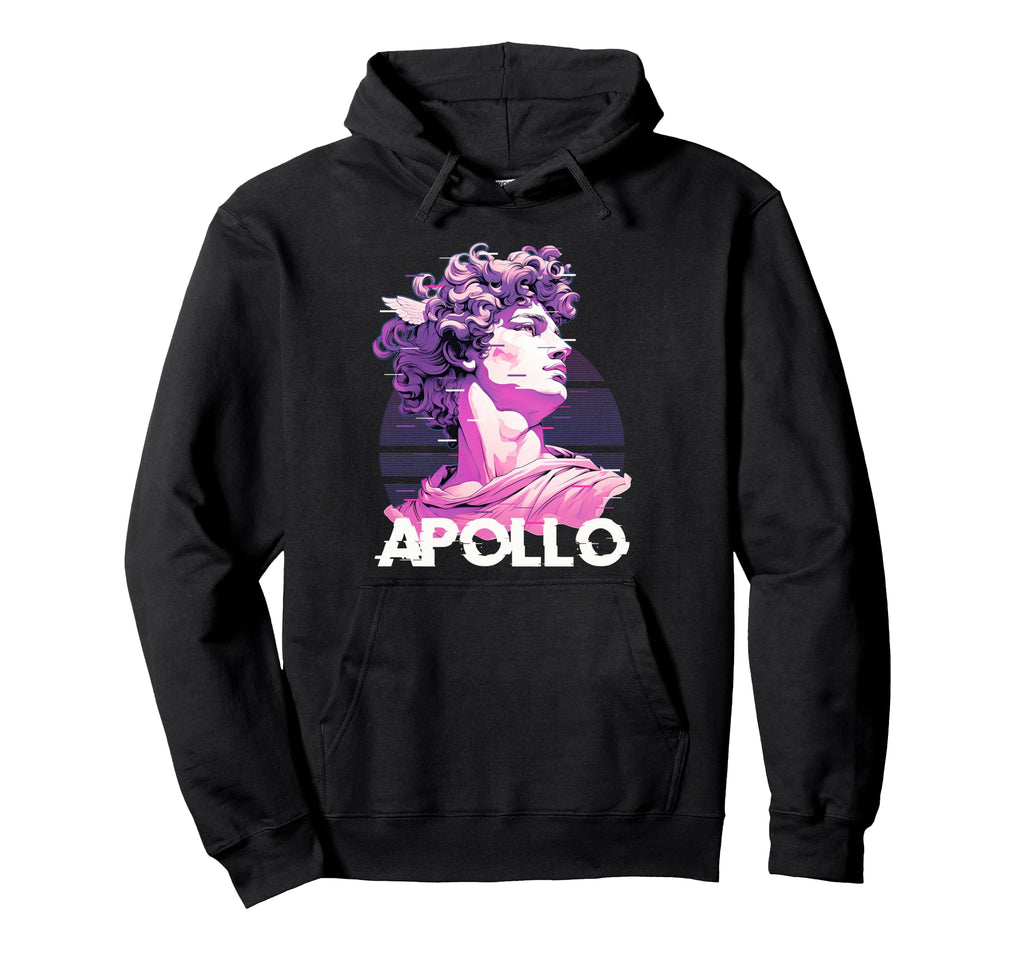 Apollo Greece God Glitch Aesthetic Hoodie - Fun Novelty Design Men Women - T-Shirt, Sweatshirt, Hoodie