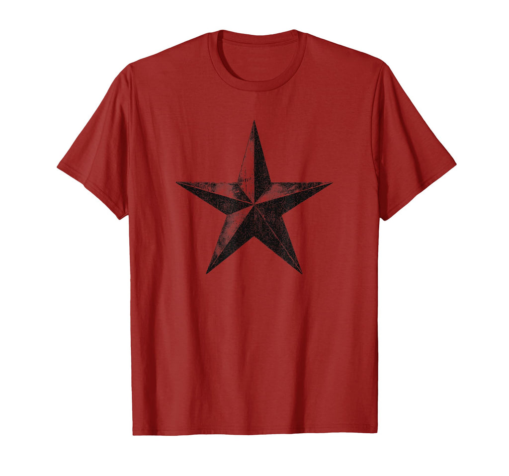 Grunge Star Distressed Red T-Shirt - Novelty Apparel Men Women - T-Shirt, Sweatshirt, Hoodie